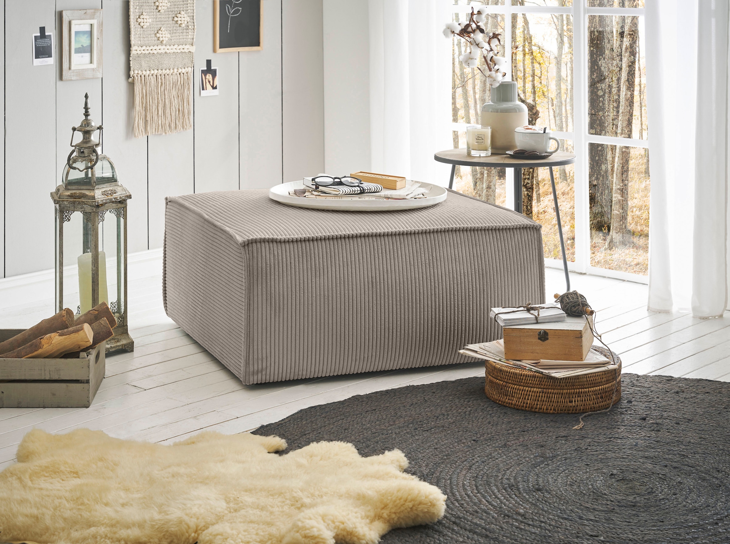 Home affaire Hocker »SHERWOOD«, Hocker quadratisch, ideale Ergänzung zum Loveseat Â»SHERWOODÂ«