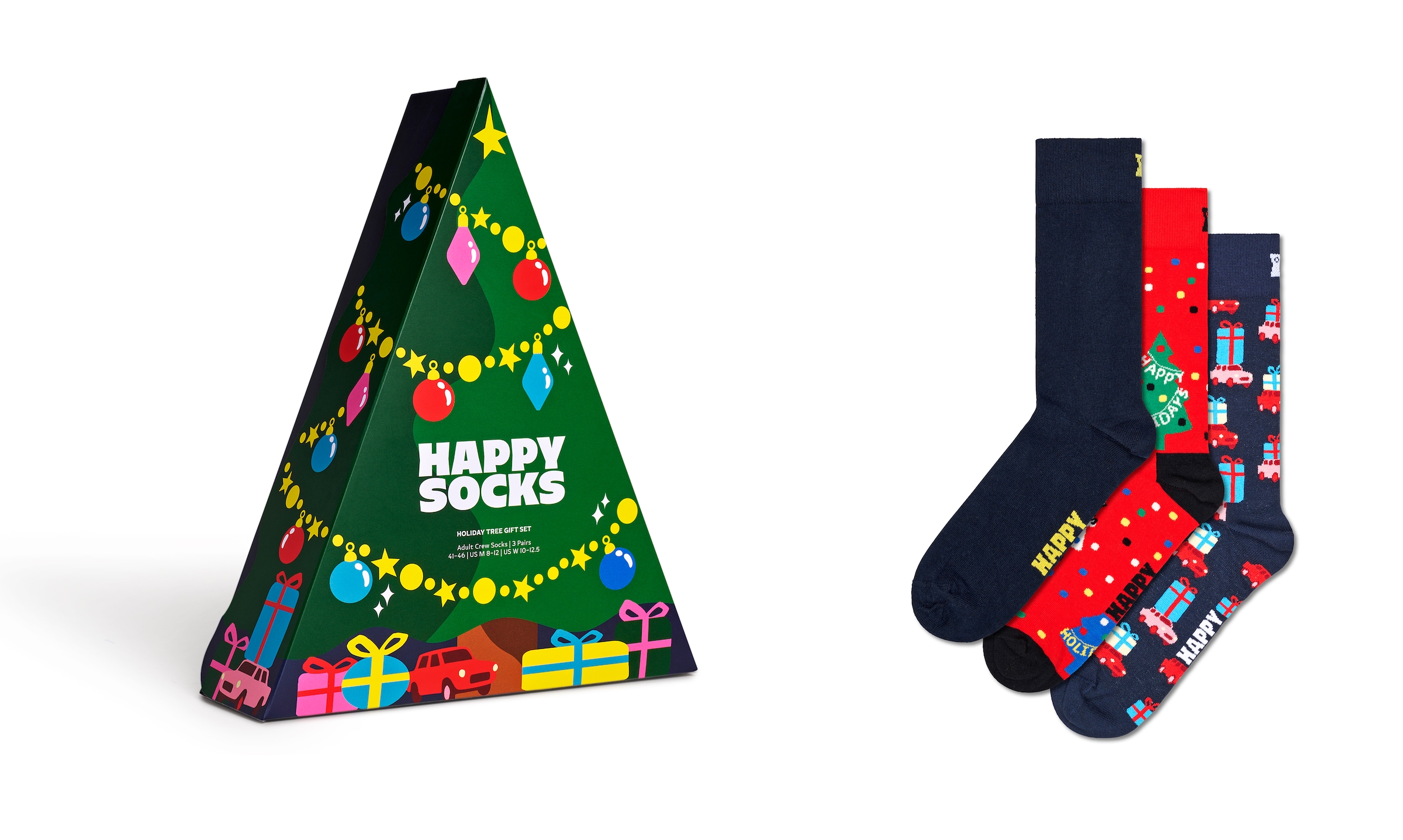 Happy Socks Langsocken, (3er Pack), mit festlichen Motiven