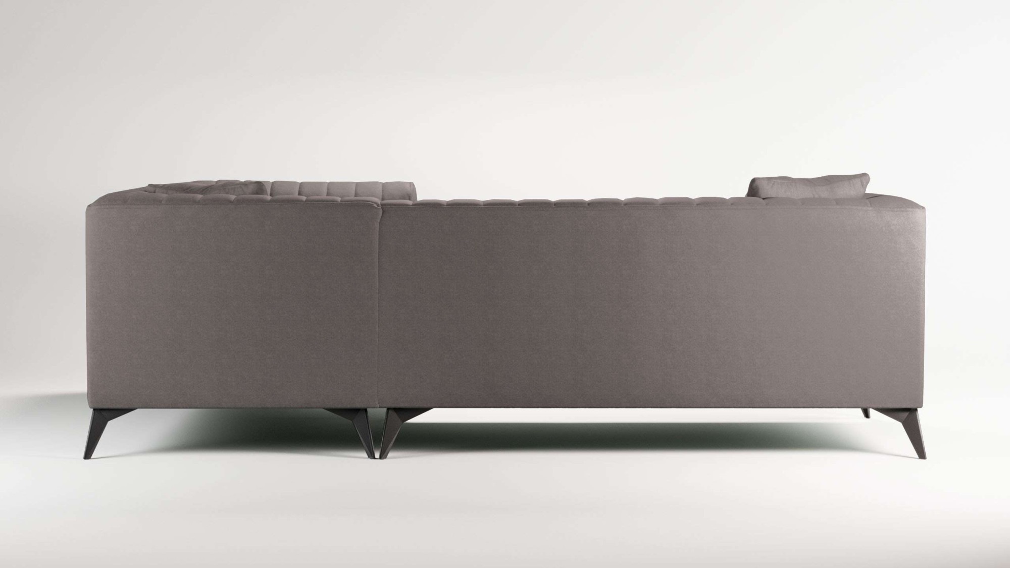 Places of Style Ecksofa »MATTHEW L-Form ideal für kleine Räume, Maße B/T/H: 240/167/74 cm«, elegantes Designsofa, Steppung im Rücken, incl. Zierkissen