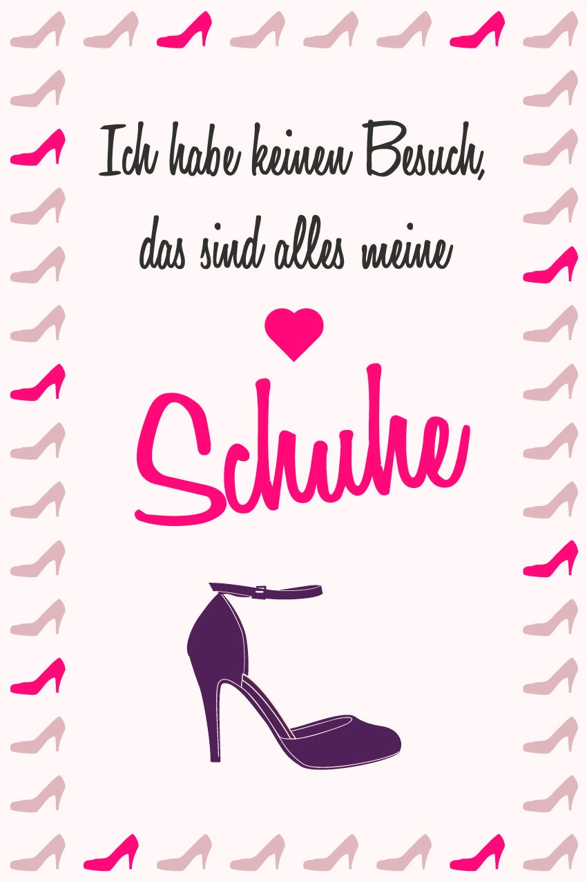 queence Metallbild »Schuhe«, Schriftzüge-Schriftzug-Sprüche-Sprüche & Texte-Herzen-Schuh-Schuhe, (1 St.), Stahlschilder