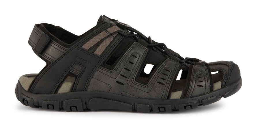 Geox Sandale »UOMO SANDAL STRADA C«, Sommerschuh, Klettschuh, Outdoorsandale, mit Lederfußbett