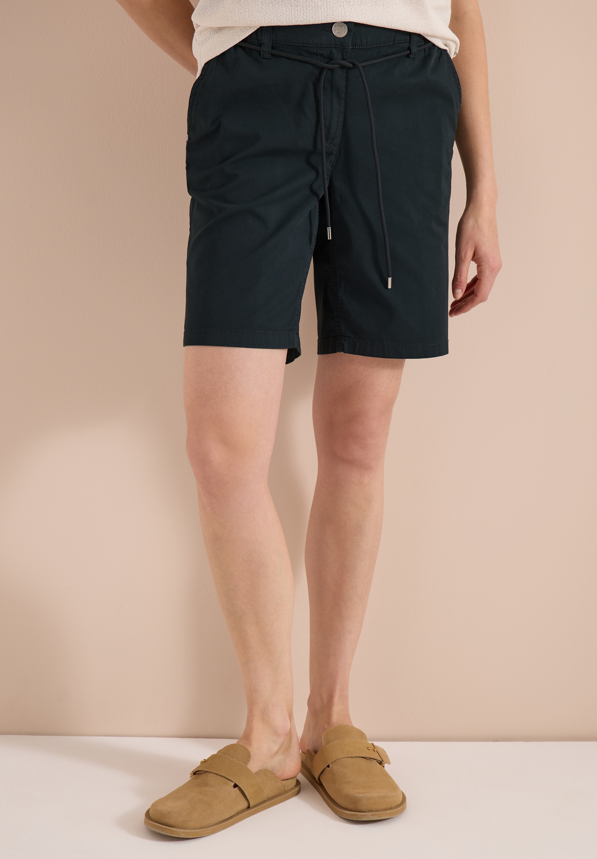 Cecil Shorts  Unifarbe, Loose Fit, mit Kordel