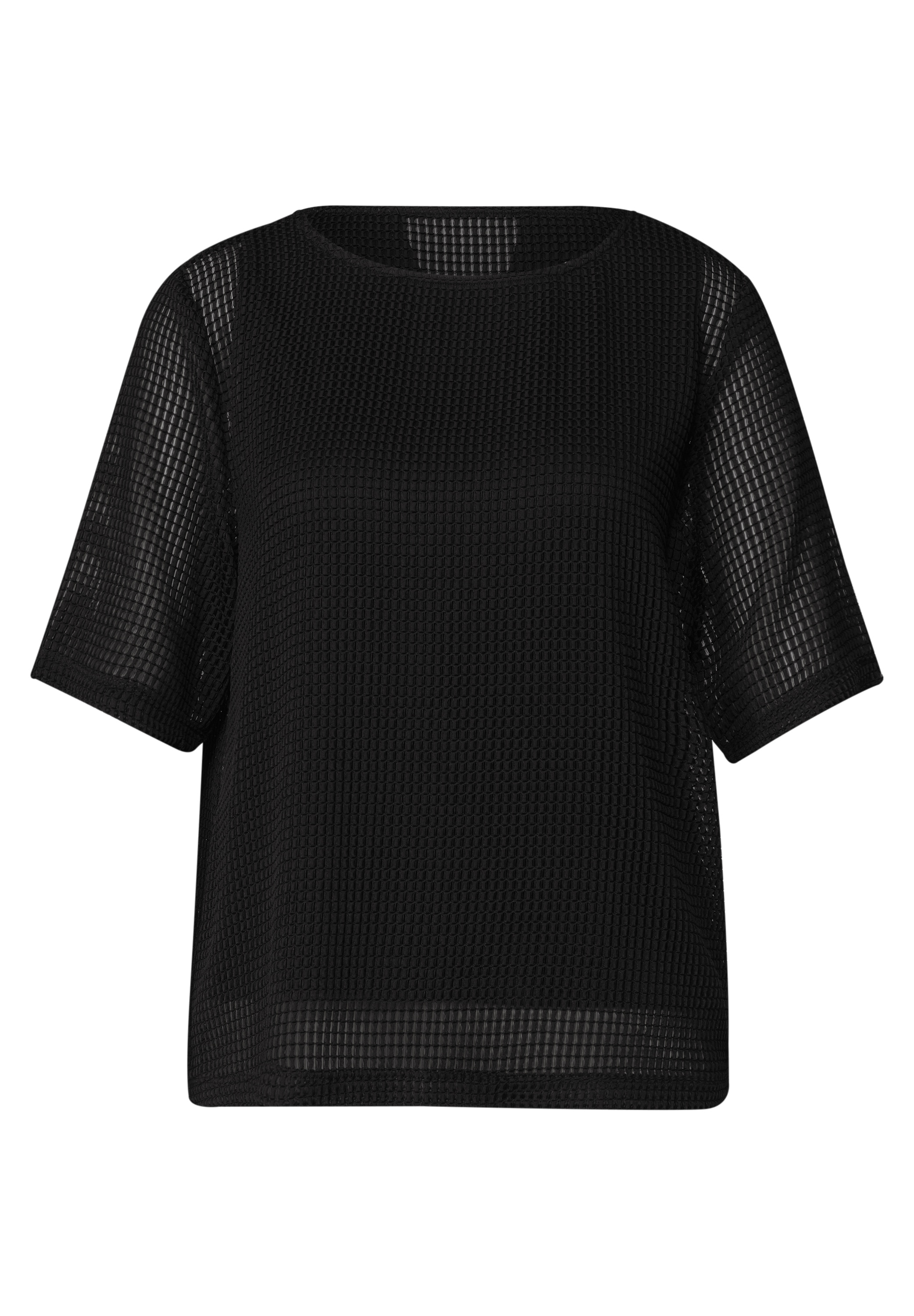 STREET ONE 2-in-1-Shirt Sommershirt aus Mesh mit U-Boot-Ausschnitt