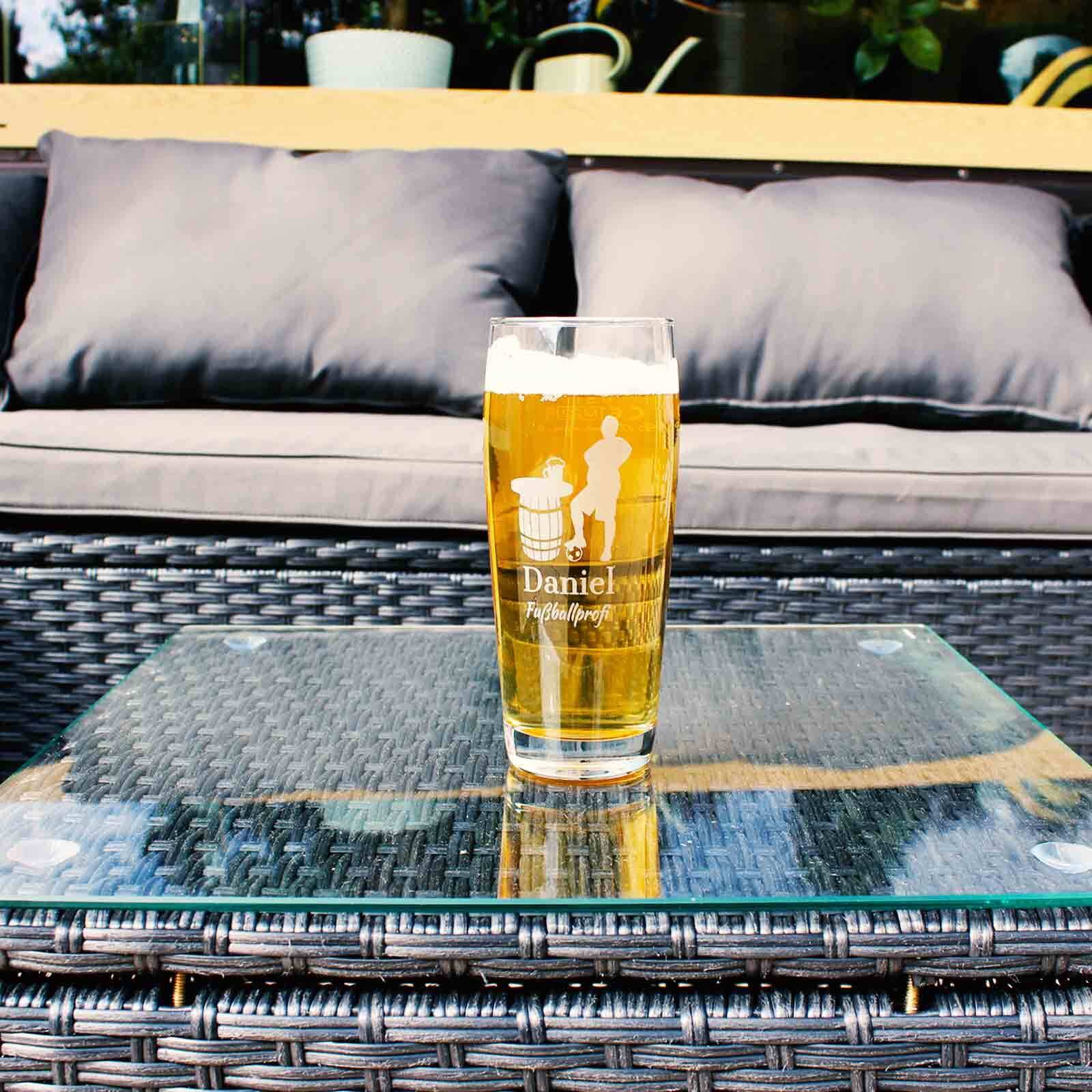 LUXENTU Bierglas »Willi Becher Bierglas mit Gravur 60. Jubiläum 0,5 l transparent«