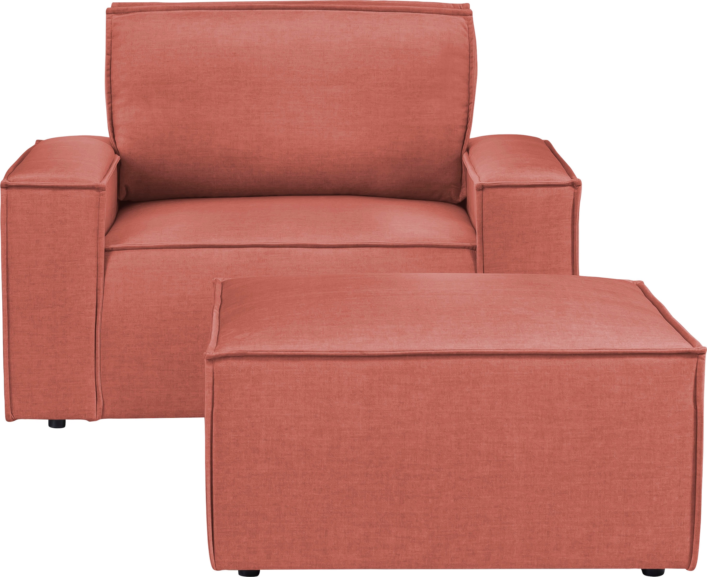 Home affaire Sessel »SHERWOOD«, Loveseat und Hocker im Set, passend zur Polster-Serie SHERWOOD