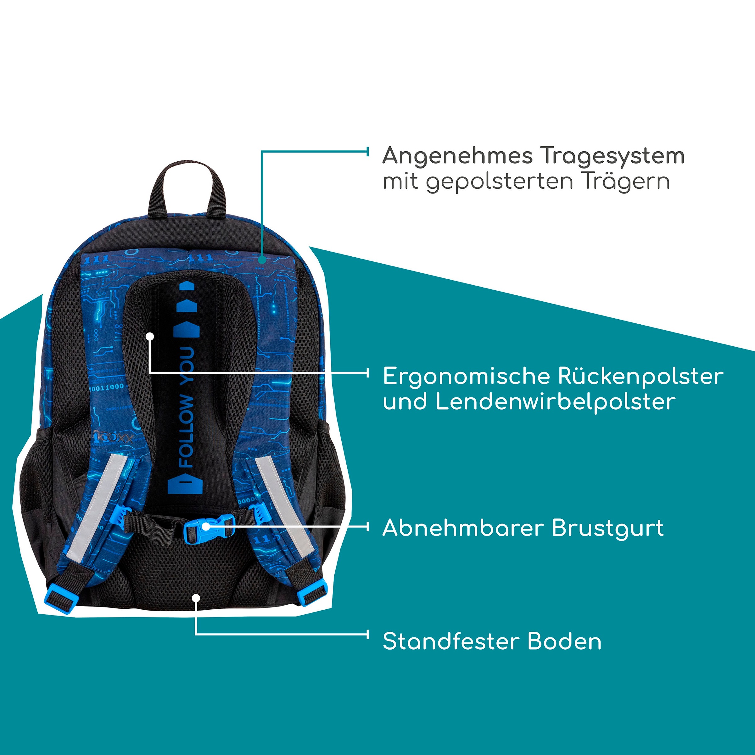 neoxx Schulrucksack »Flow, Next Level«, teilweise aus recyceltem Material