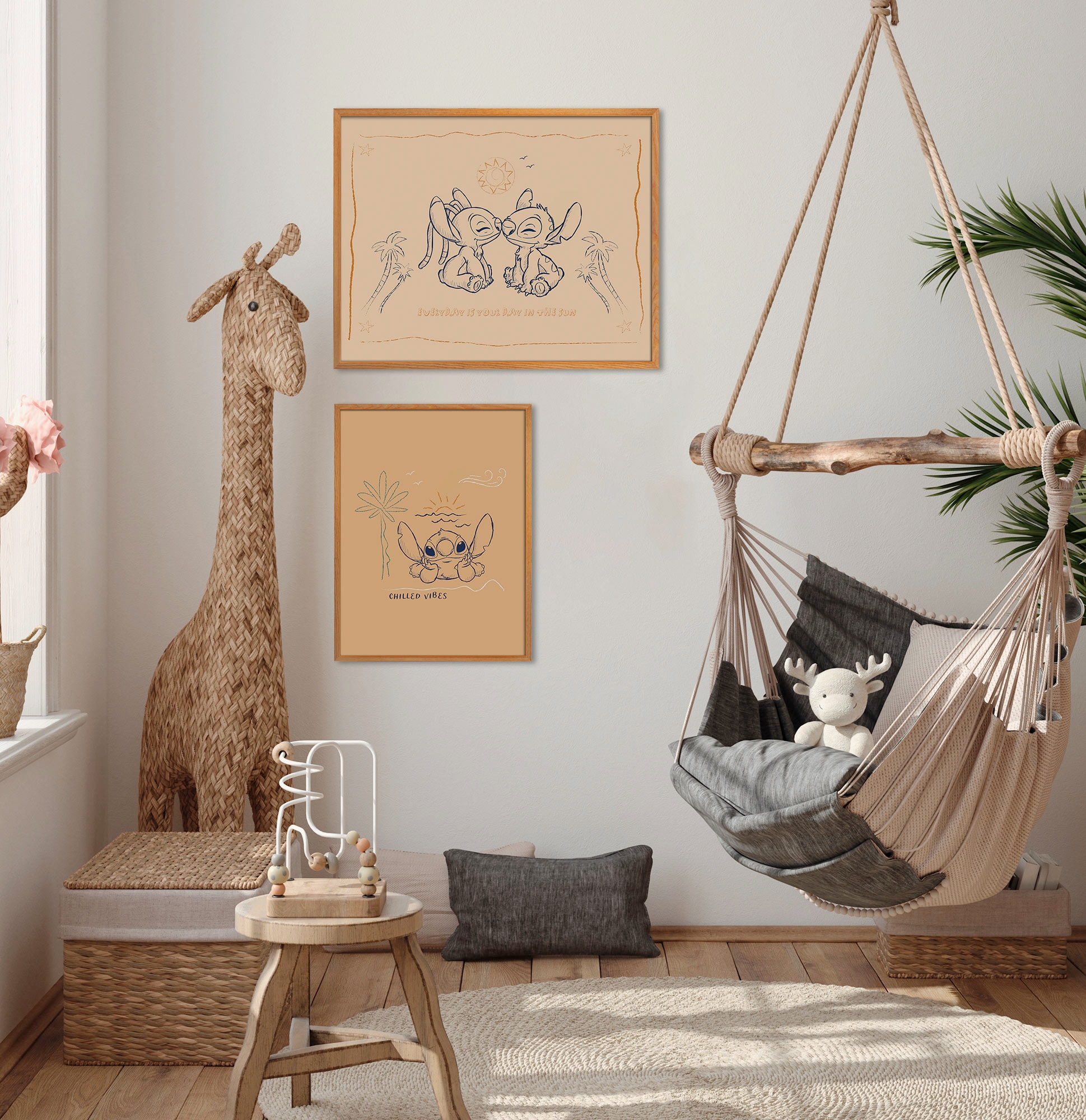 Komar Wandbild »Disney Lilo and Stitch Chilled Vibes«, Disney, (Set, 1 St.), 30 x 40 cm (Breite x Höhe) - Kinderzimmer, Dekoration