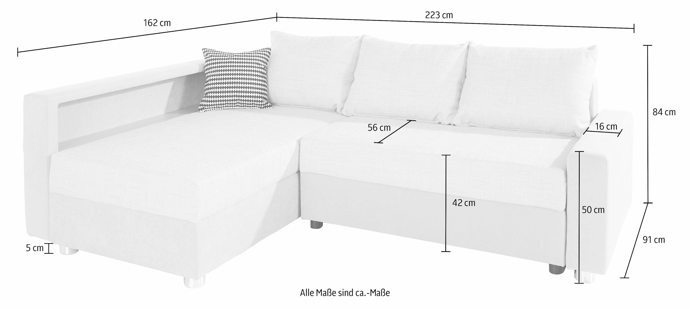 COLLECTION AB Ecksofa Relax, inklusive Bettfunktion, wahlweise mit RGB-LED-Beleuchtung