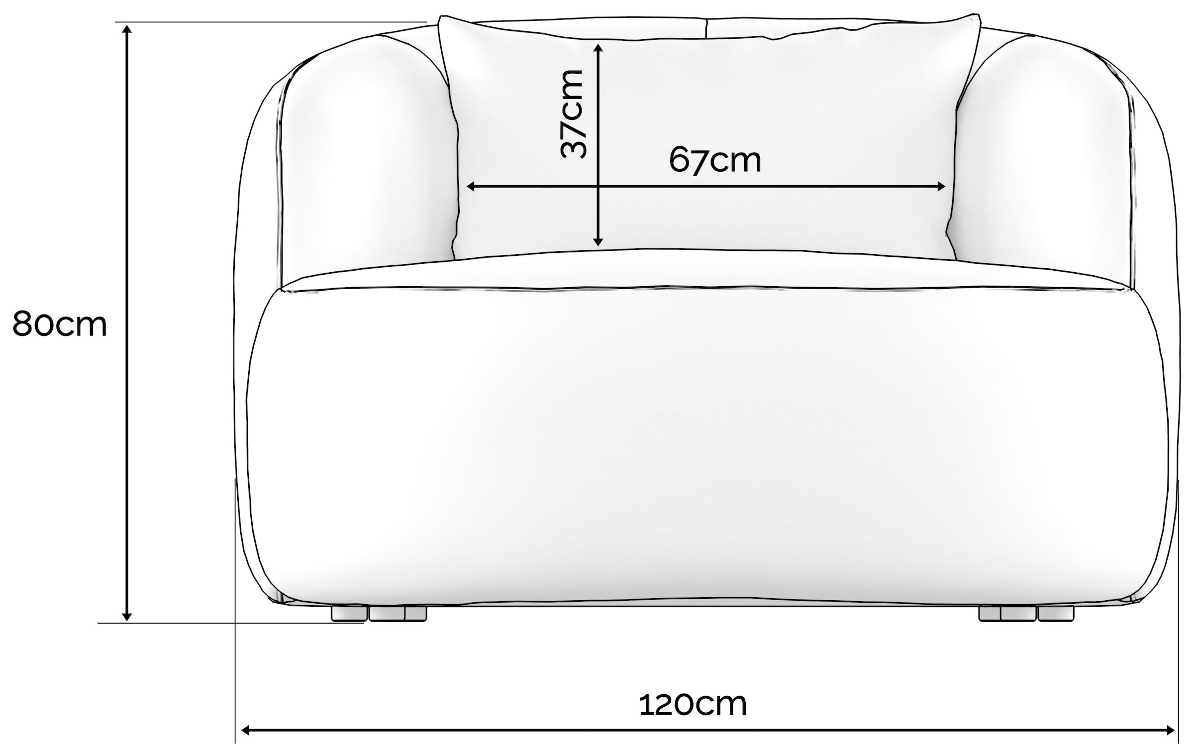 LeGer Home by Lena Gercke XXL-Sessel »Yllara, moderner Lesesessel, Loveseat mit großzügiger Sitzfläche« mit geschwungener Rückenlehne in Samt oder Struktur