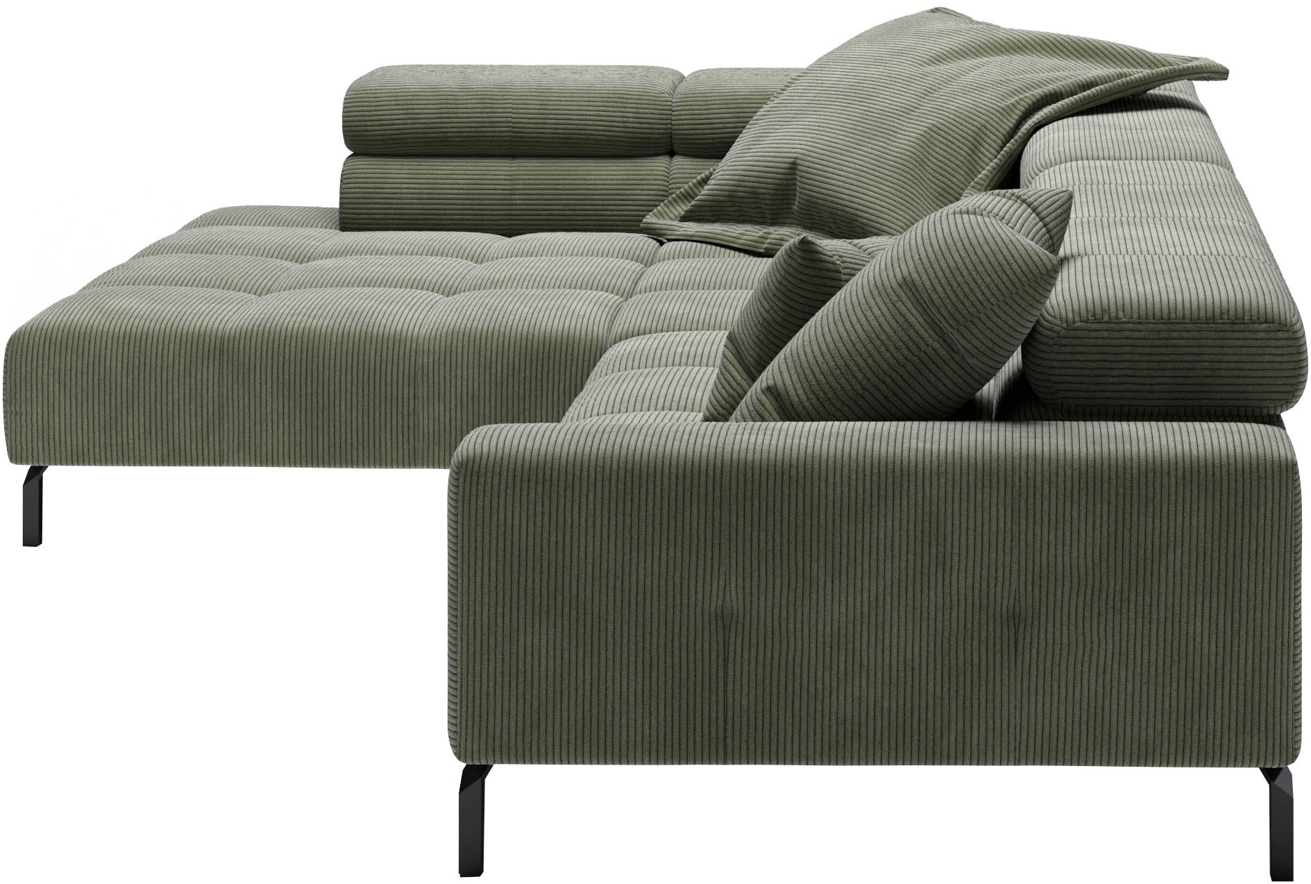 Places of Style Ecksofa »Cleveland, L-Form, incl. Kopfteilverstellung, Breite 311 cm«, wahlweise elektrischer Sitzvorzug