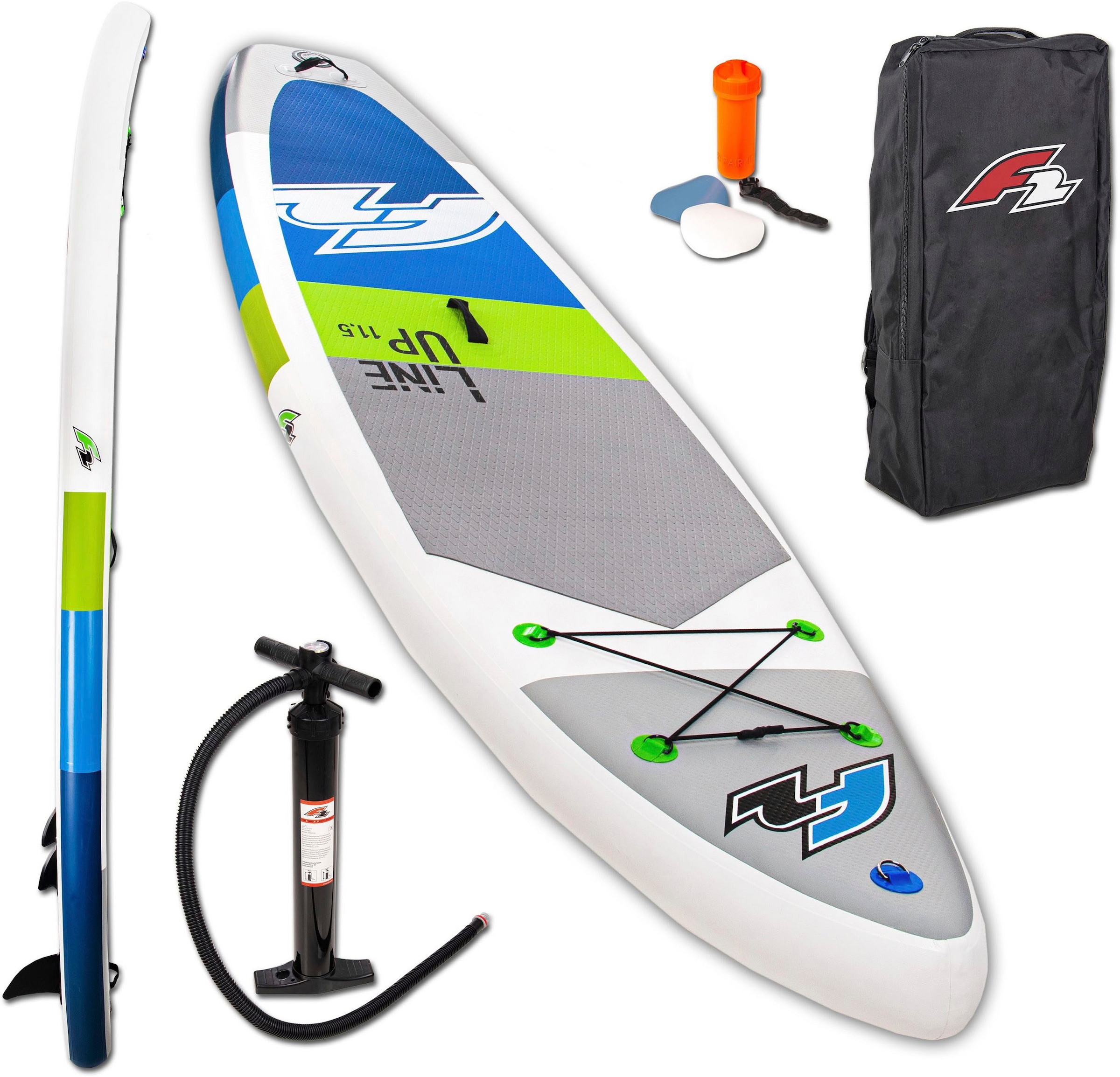 F2 Inflatable SUP-Board »F2 Line Up SMO blue«, (Set, 3 tlg.)
