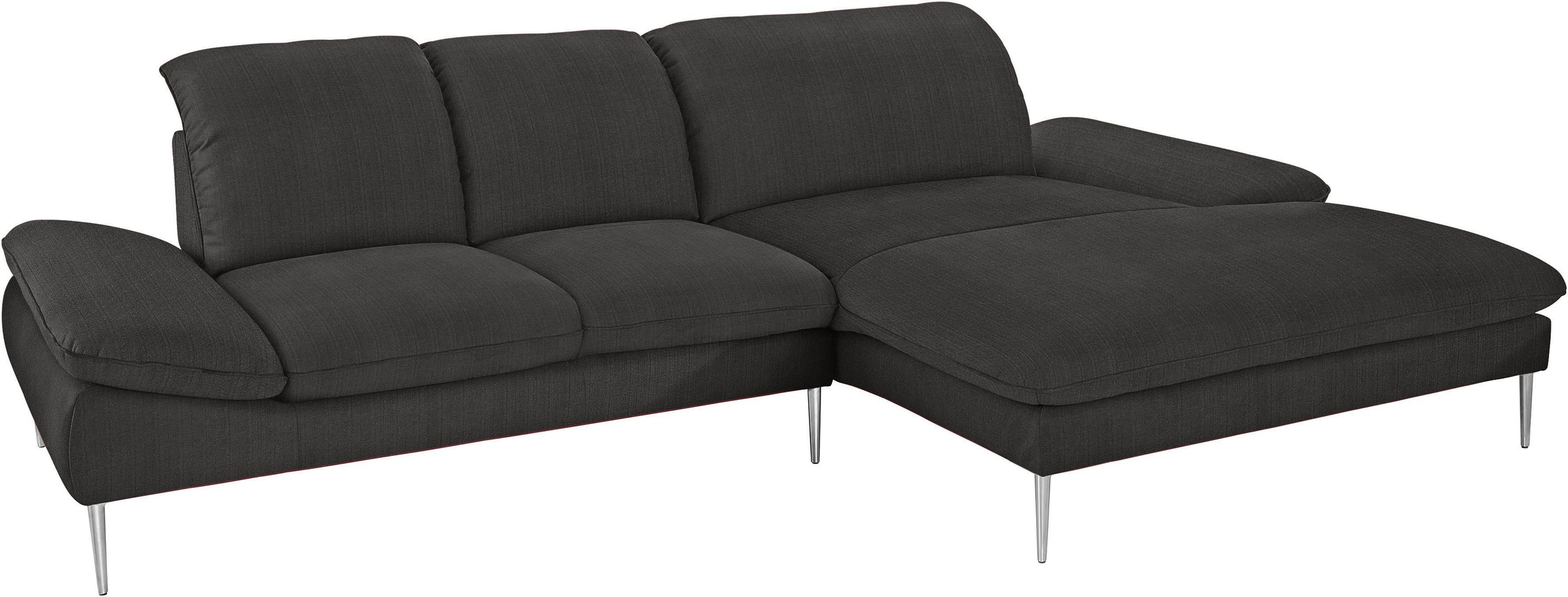 W.SCHILLIG Ecksofa »enjoy&MORE, Designsofa, elegant und bequem, L-Form« mit Sitztiefenverstellung, Füße Chrom glänzend, Breite 310 cm