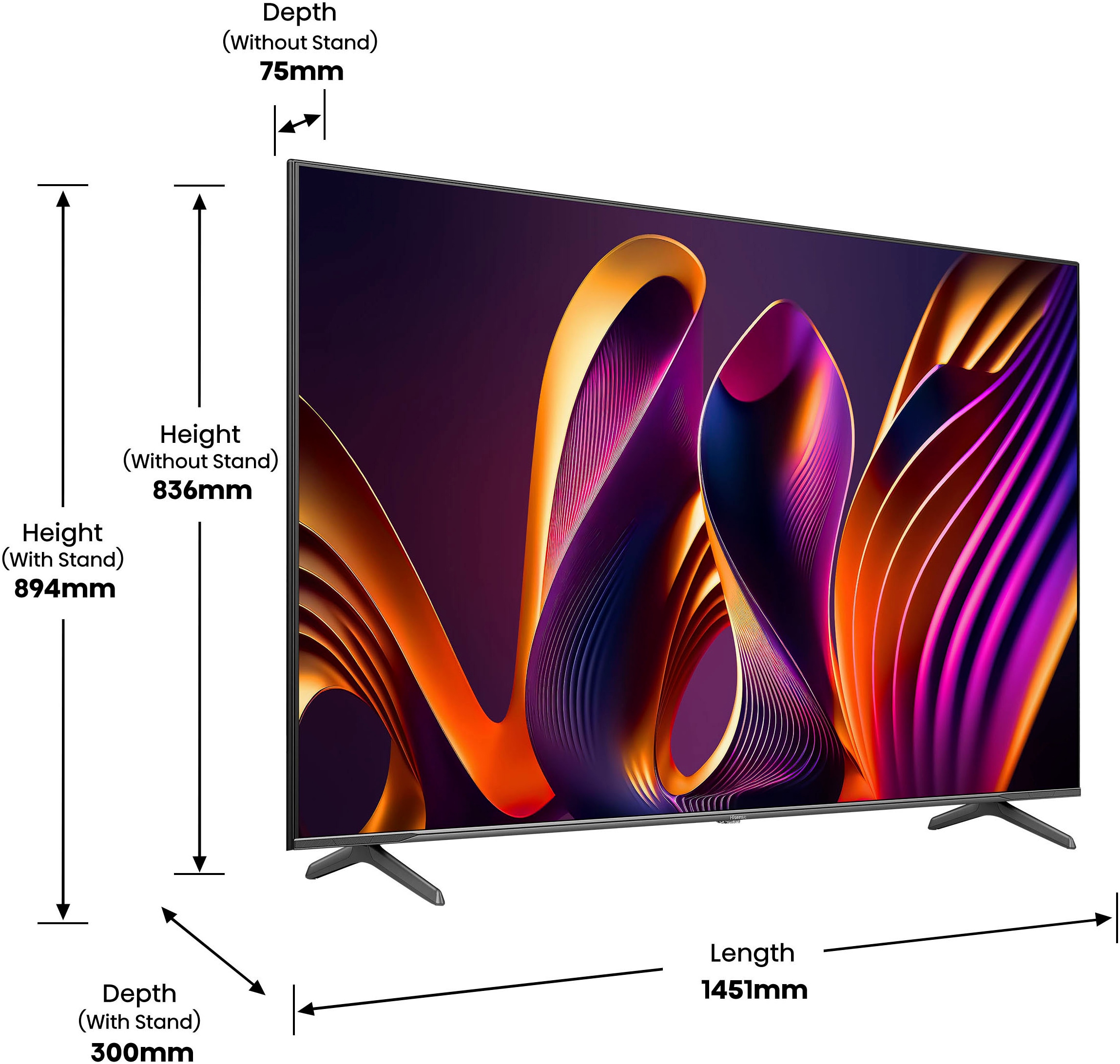 Hisense QLED-Fernseher »65E77NQ PRO«, 164 cm/65 Zoll, 4K Ultra HD, Smart-TV, 4K UHD, QLED