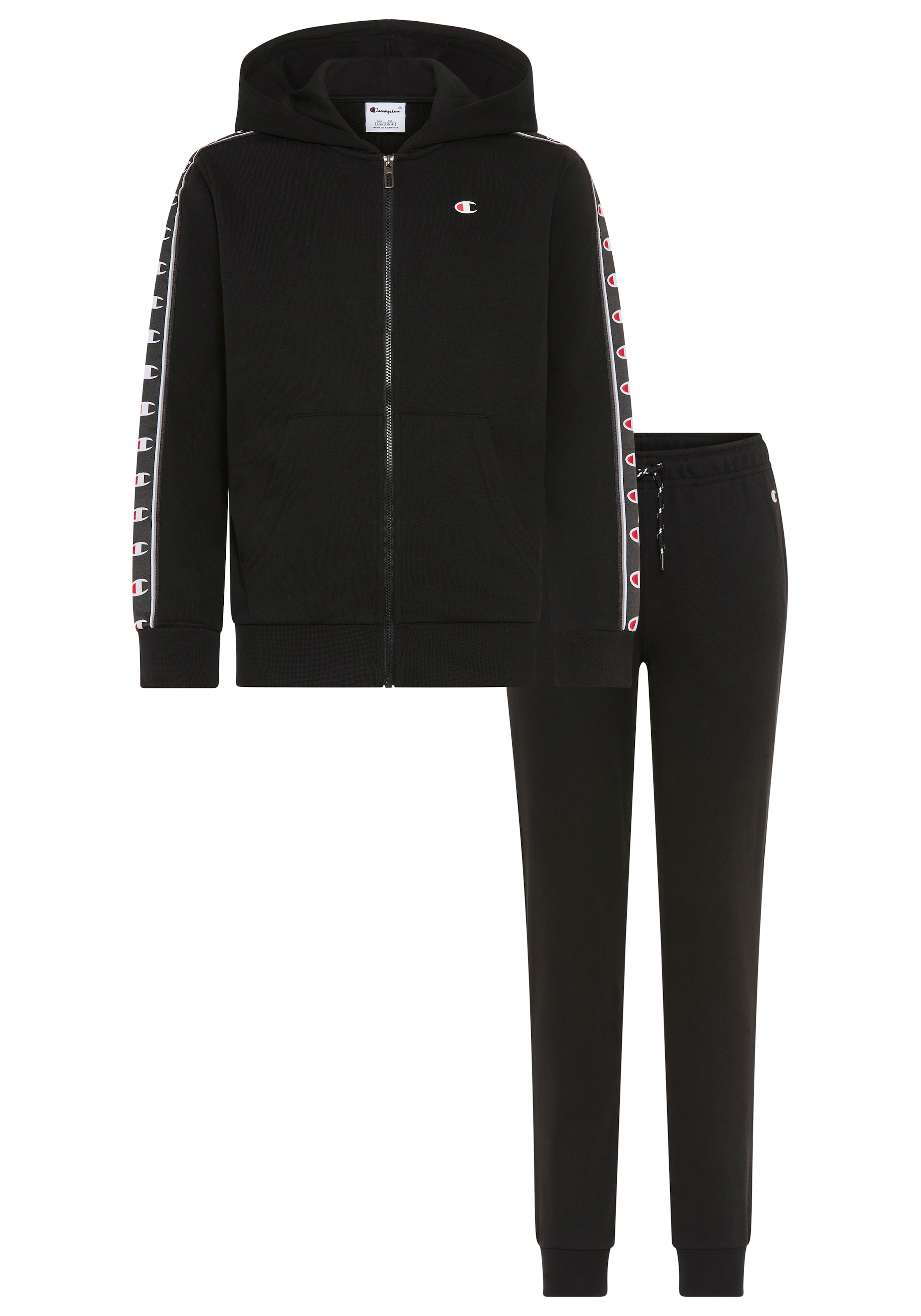 Champion Jogginganzug »Sport inspired Hooded Full Zip sweatsuit« 2 tlg. für Kinder, mit Kapuze, mit durchgehendem Reißverschluss