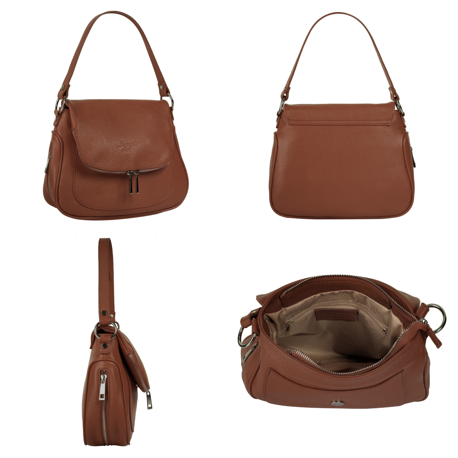 Samantha Look Umhängetasche, echt Leder, Made in Italy