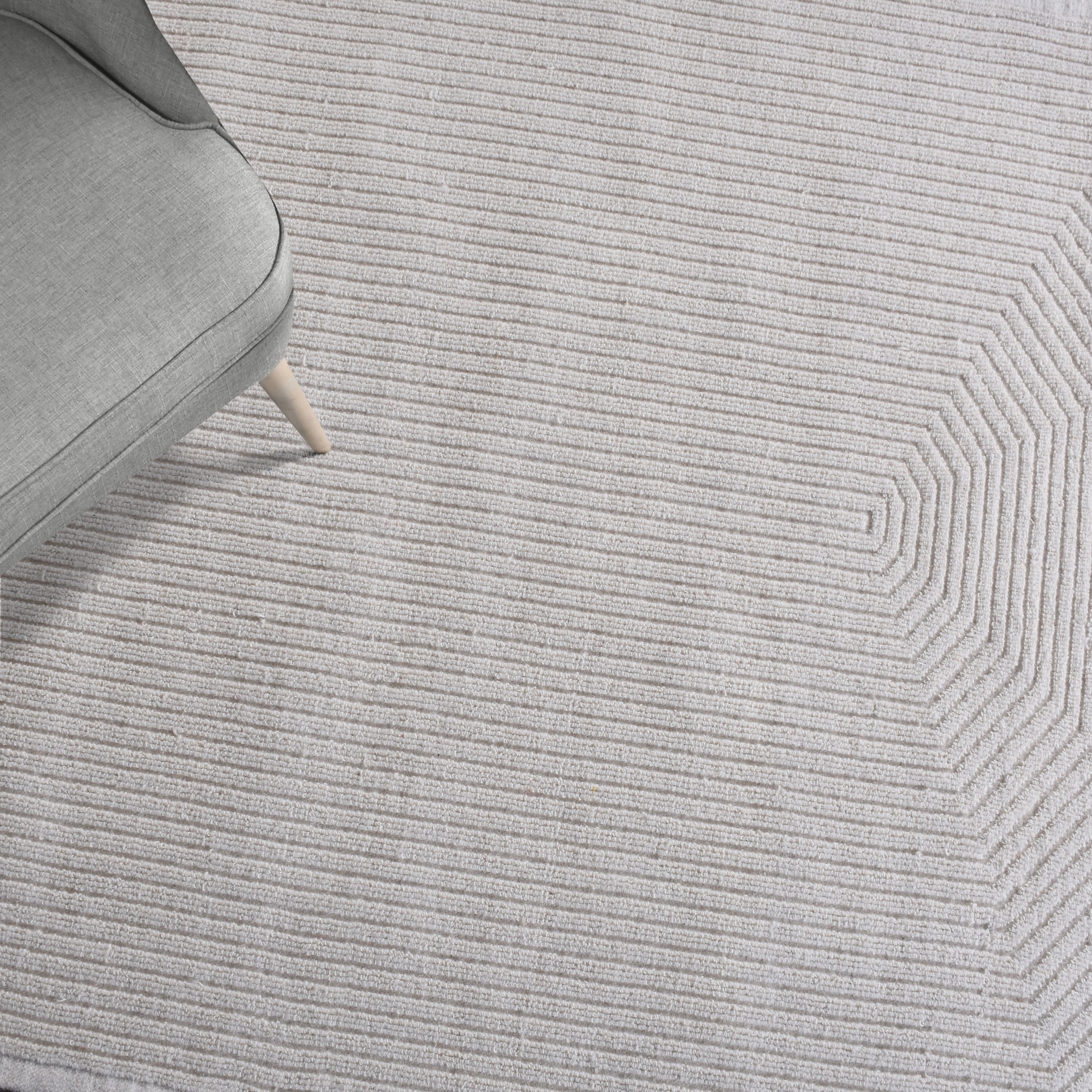 my home Wollteppich »Sola«, rechteckig, 12 mm Höhe, Hoch-Tief-Struktur, Handgearbeitet,Wohnzimmer, Schlafzimmer, Esszimmer