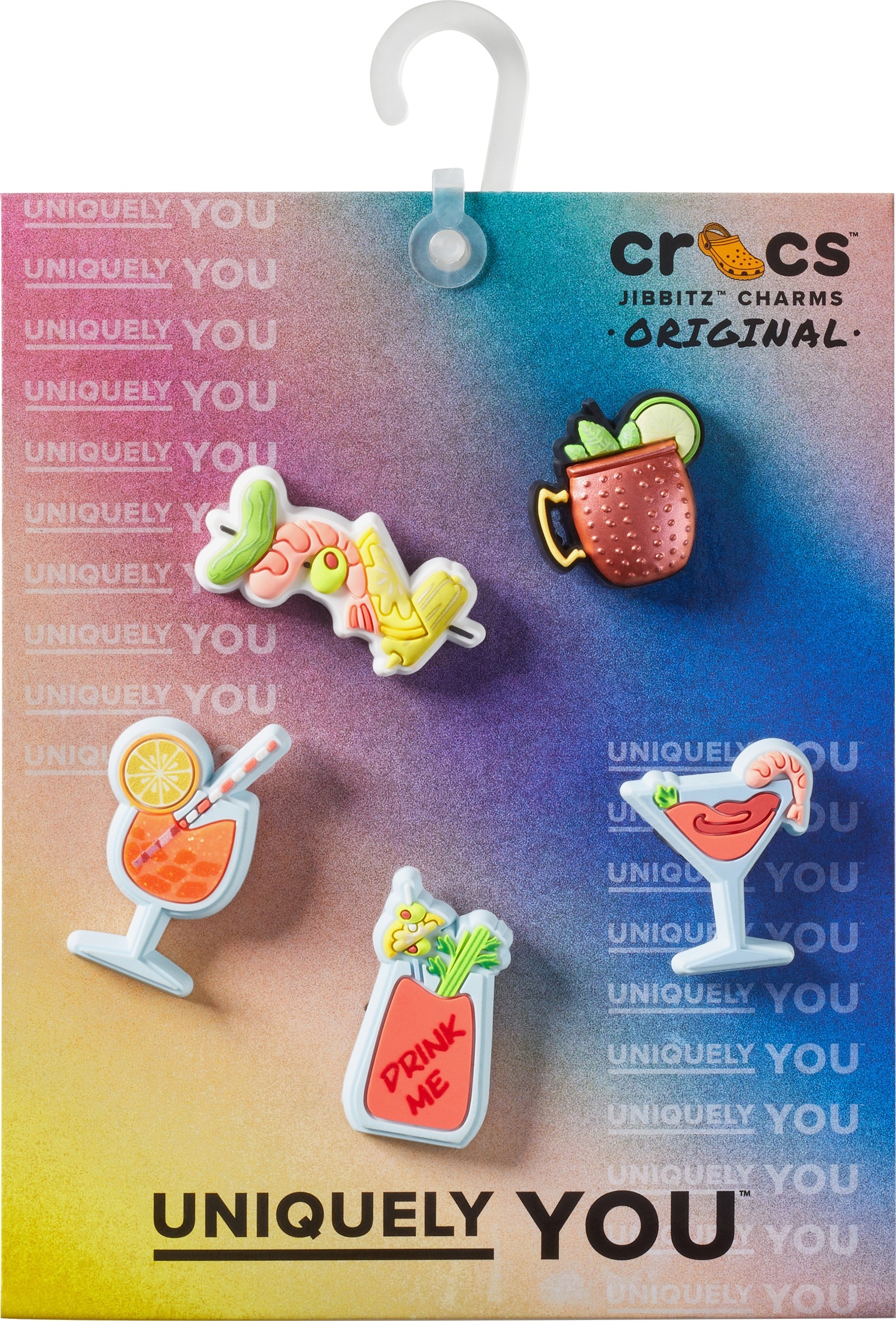Crocs Schuhanstecker »Jibbitz™ Happy Hour«, (Set, 5 tlg., Kein Spielzeug. Nicht für Kinder unter 3 Jahren geeignet), Charm, Anstecker für Crocs Schuhe