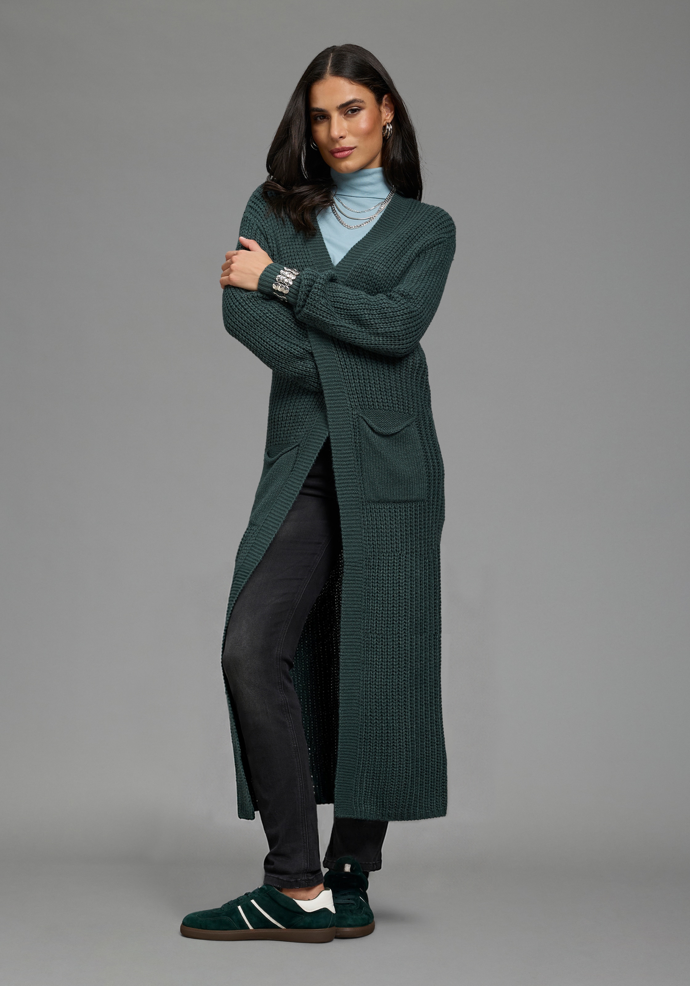 Laura Scott Longstrickjacke aus kuscheligem Grobstrick