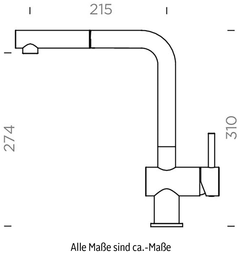 Schock Küchenarmatur »EPOS SB«, ausziehbar, Rückflussverhinderer,Wasserspar-Perlator, Schwenkber. 180°