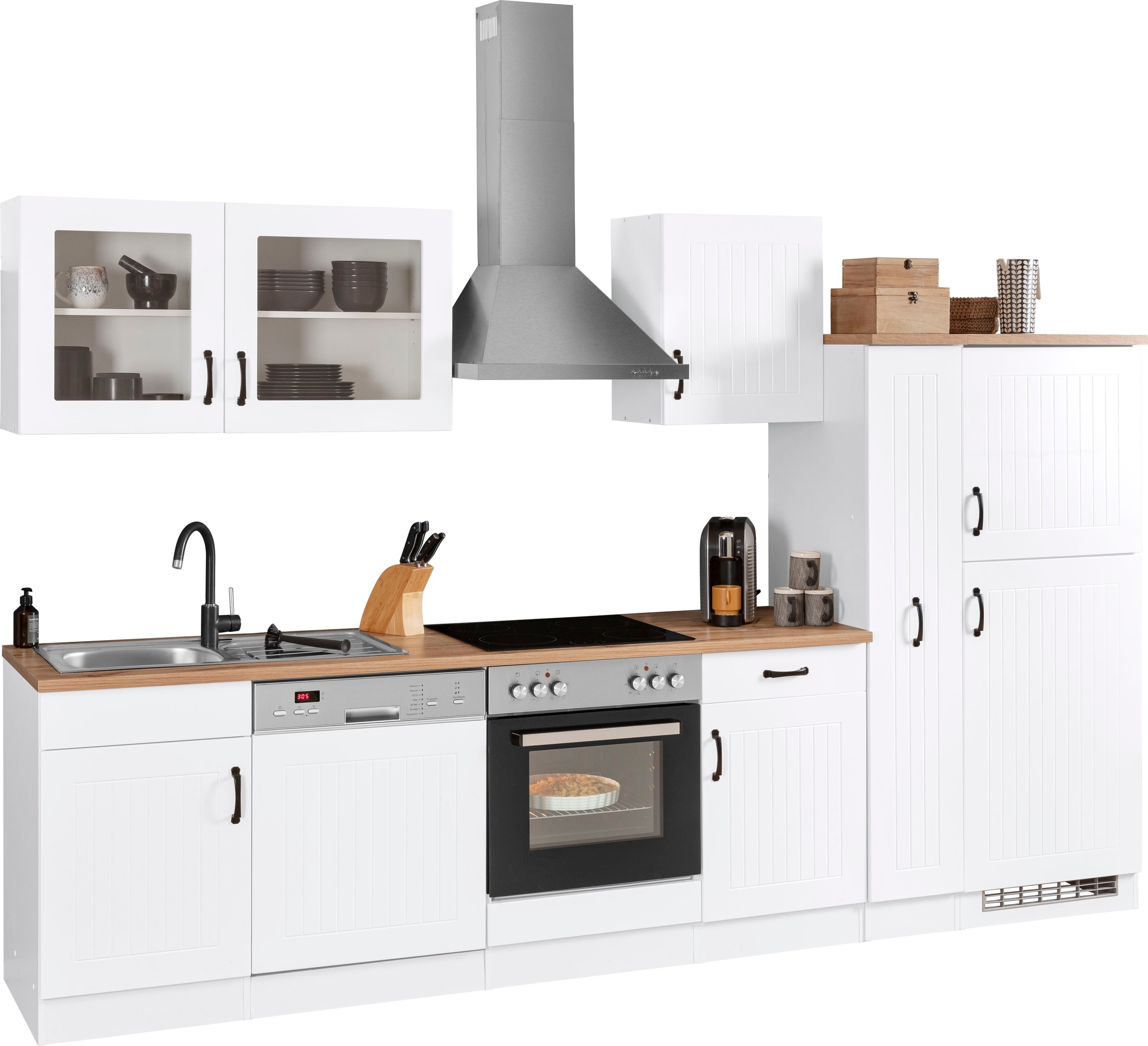 KOCHSTATION Küchenzeile »KS-Athen«, ohne E-Geräte, Breite 310 cm
