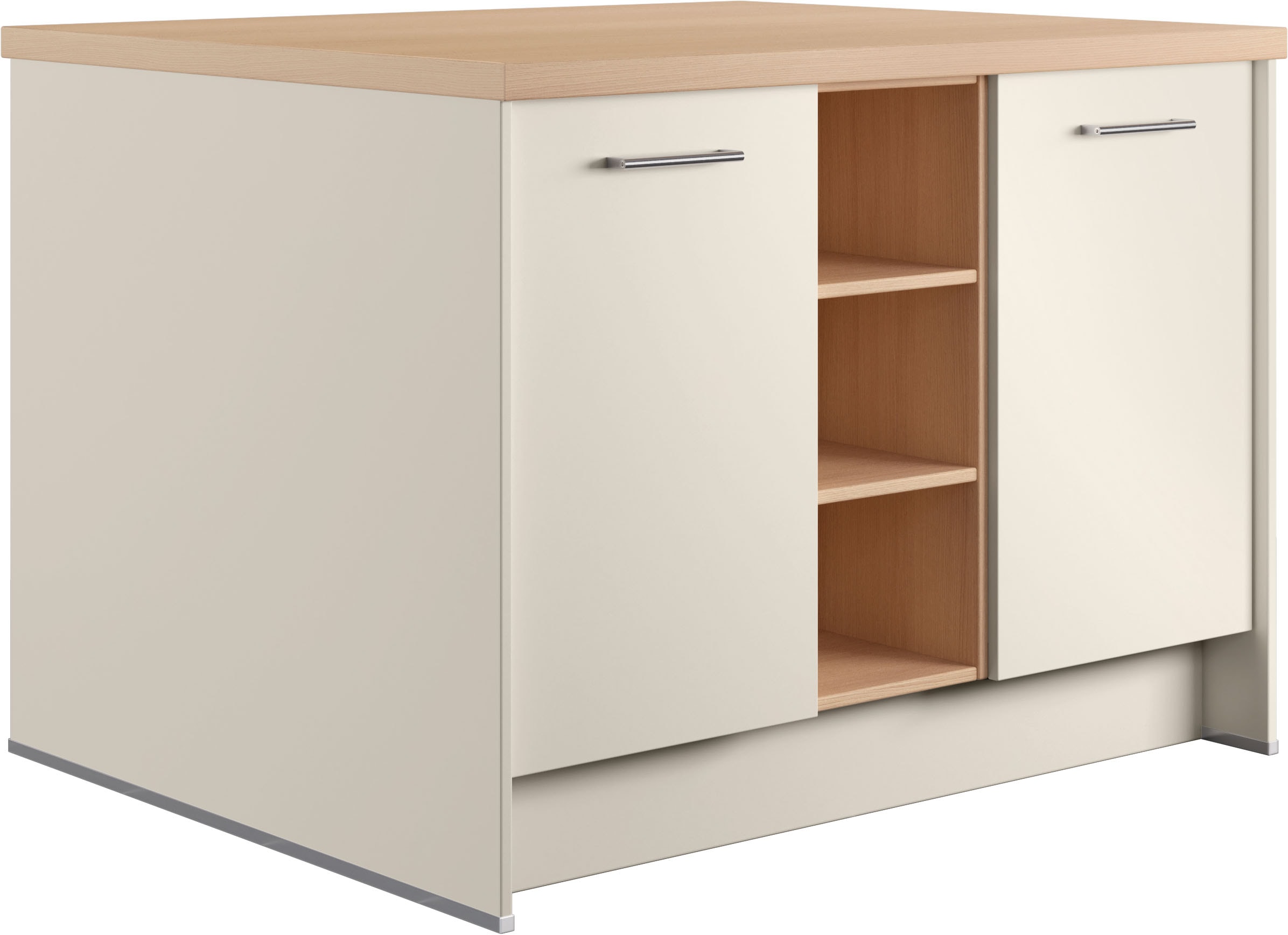 IMPULS KÜCHEN Kücheninsel »Kopenhagen, flexibel stellbar« Set,  vormontiert, mit integriertem Sitzplatz auf einer Seite, Breite 123 cm