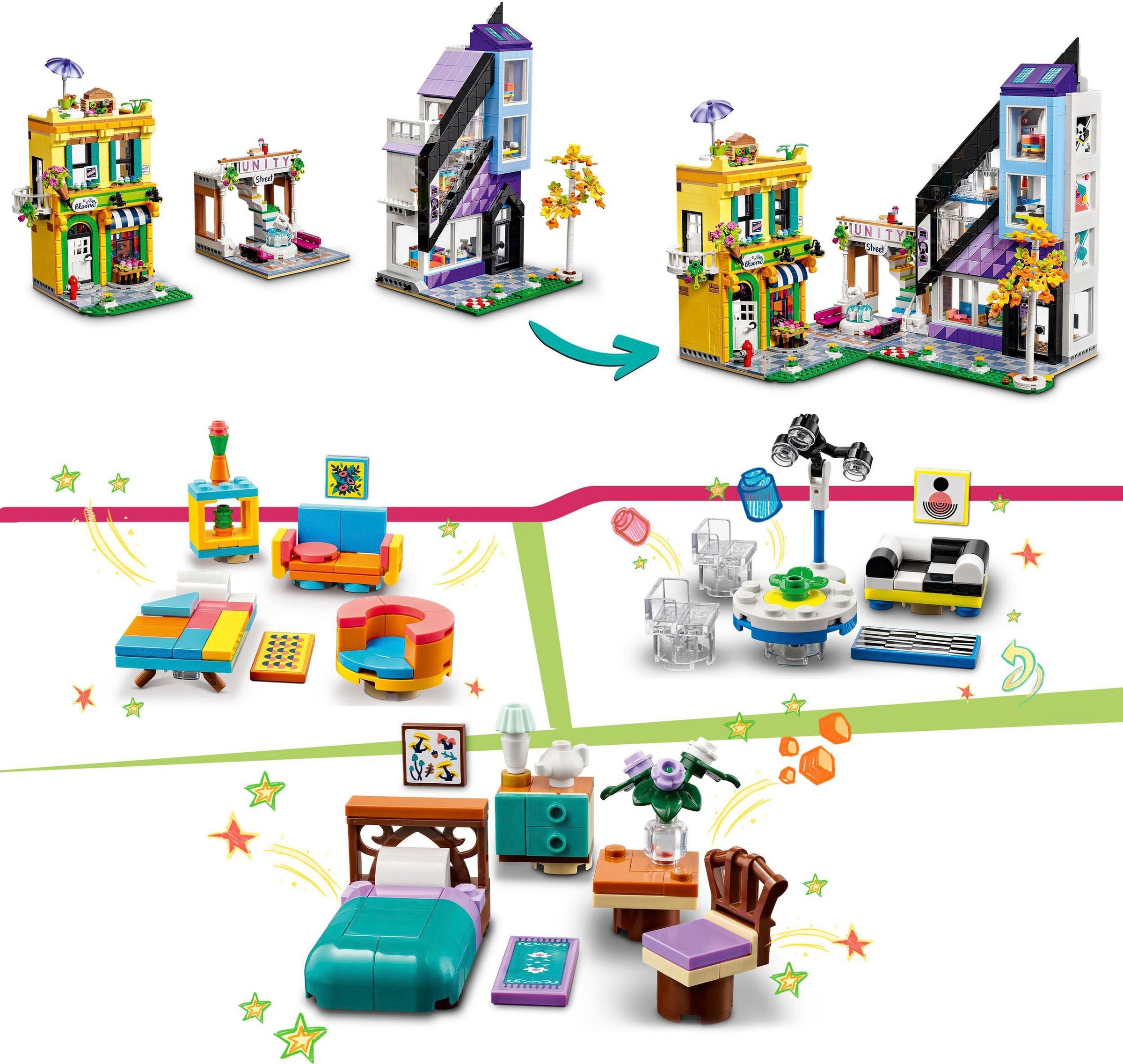 LEGO® Konstruktionsspielsteine »Stadtzentrum (41732), LEGO® Friends«, (2010 St.), Made in Europe