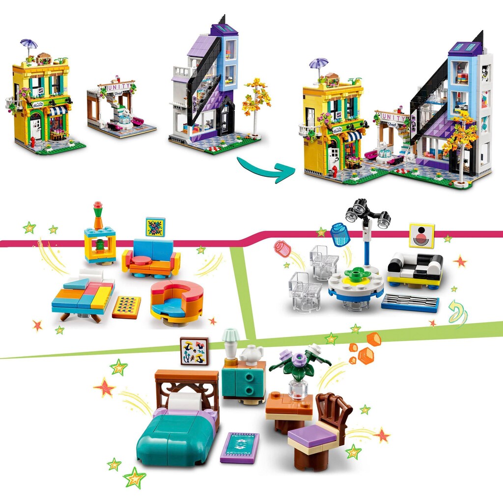 LEGO® Konstruktionsspielsteine »Stadtzentrum (41732), LEGO® Friends«, (2010 St.)