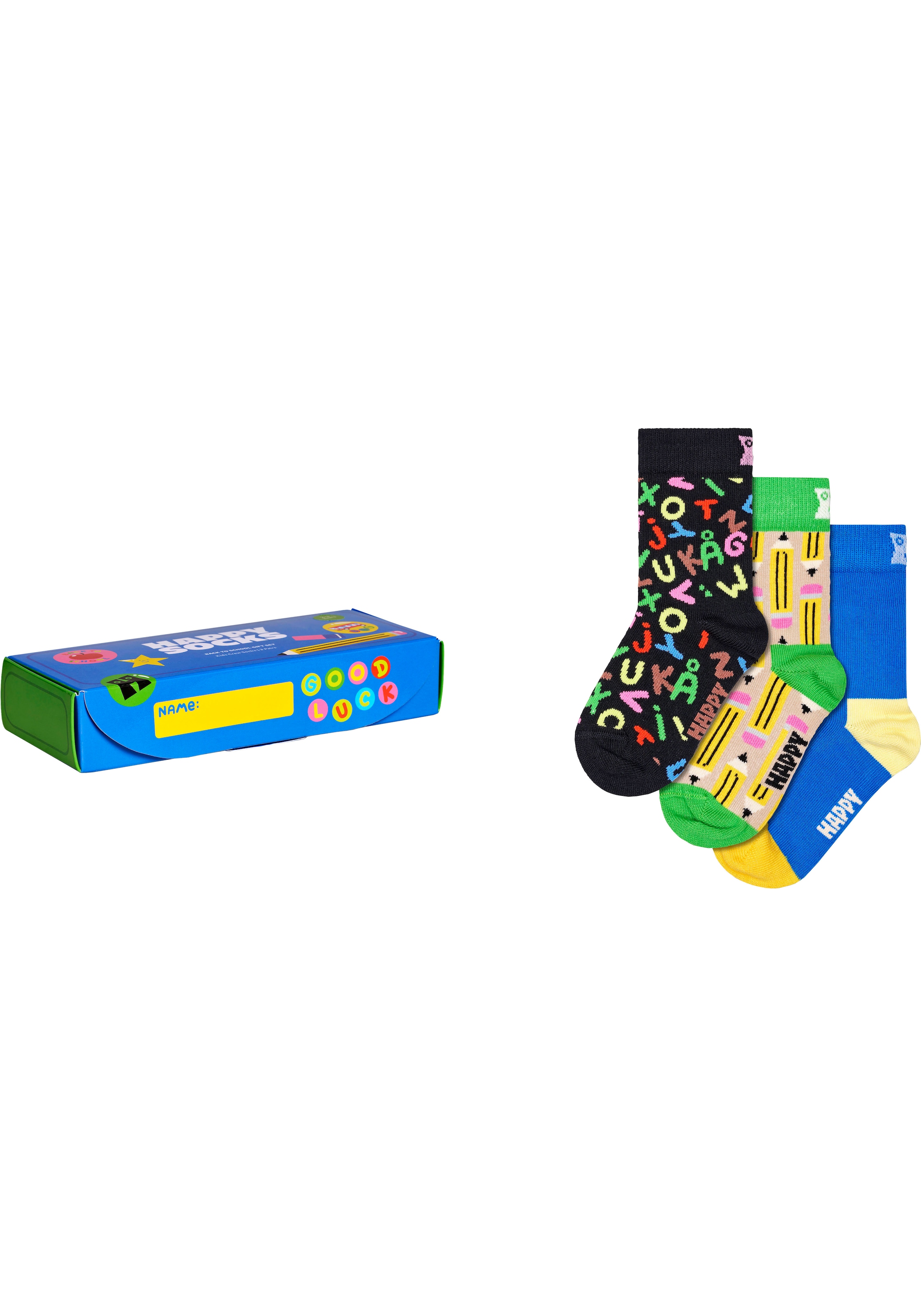 Happy Socks Socken »Back to School«, (3er Pack), mit unterschiedlichen Motiven