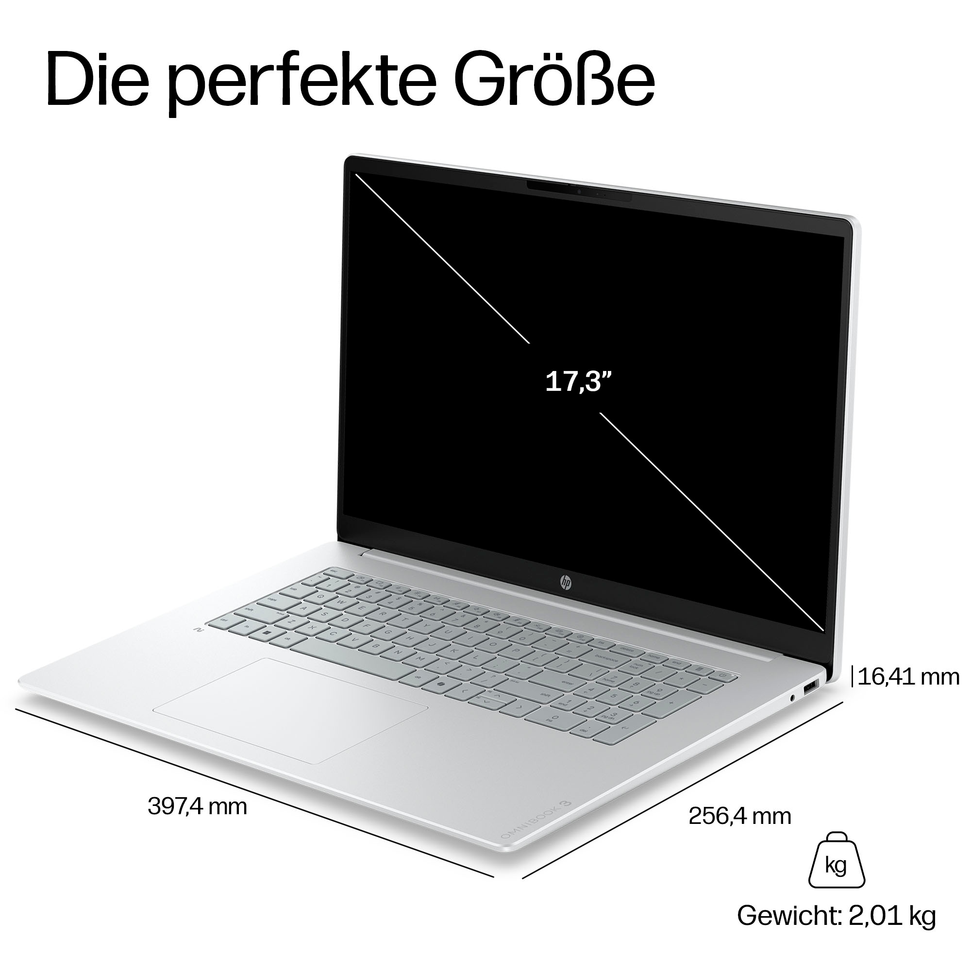 HP Notebook »OmniBook 3 17-dk0512ng« 43,9 cm / 17,3 ″ Intel N-Reihe Intel Graphics 256 GB SSD