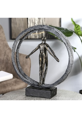 Dekofigur »Skulptur Paar im Ring, bronzefarben/schwarz«