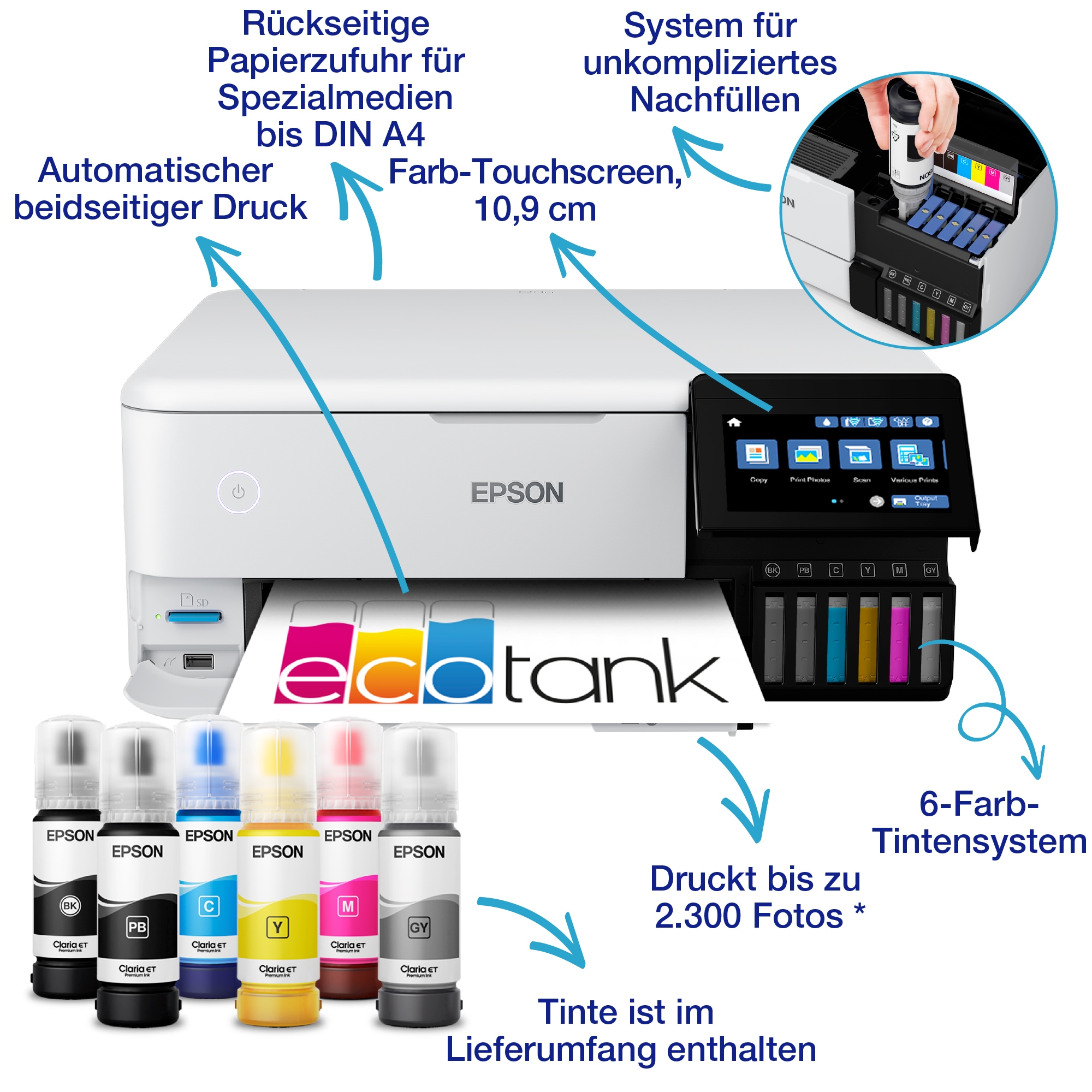 Epson Tintenstrahldrucker »EcoTank ET-8500«