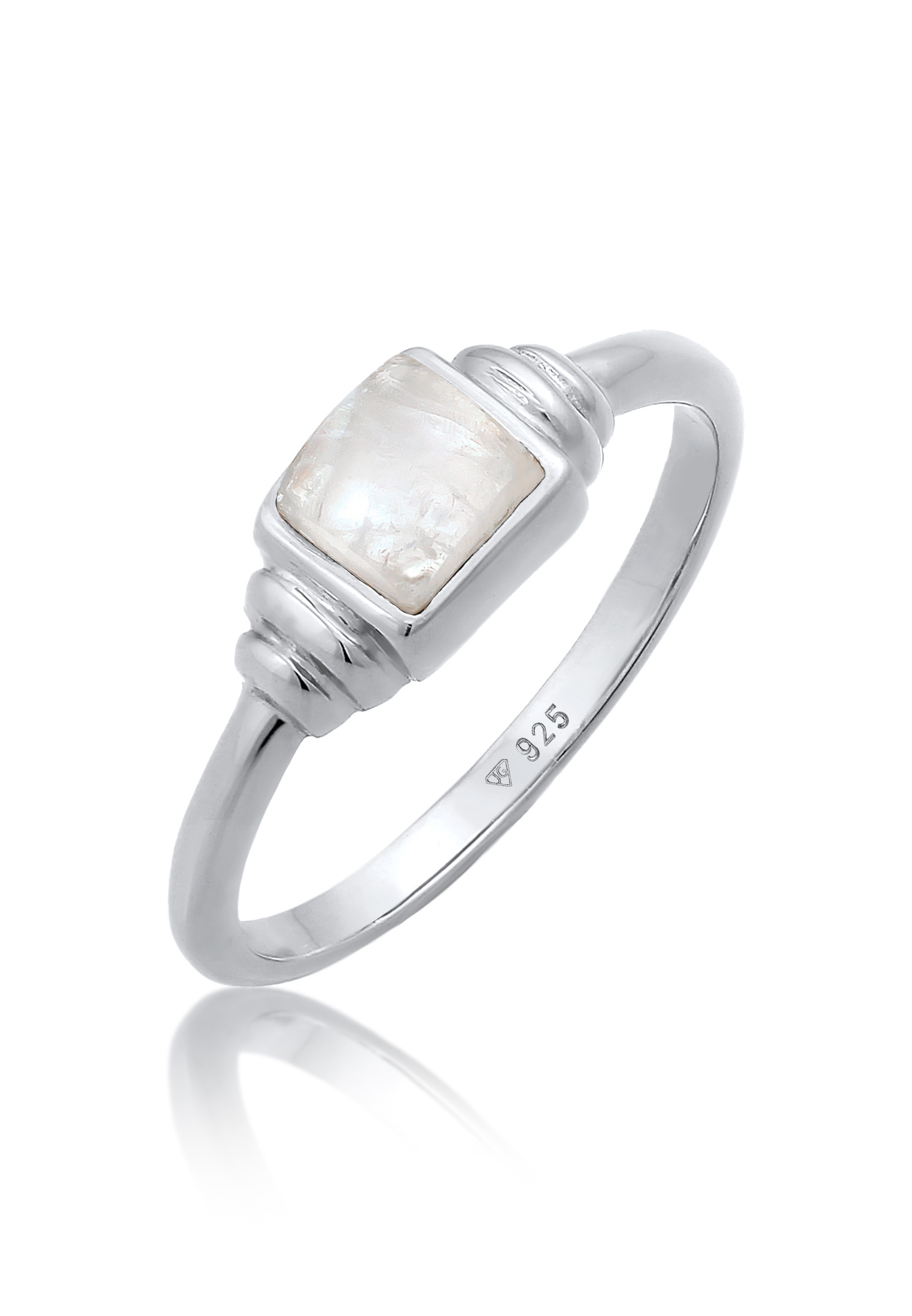 Elli Premium Silberring »Ring Mondstein Quadrat Vintage 925 Silber«