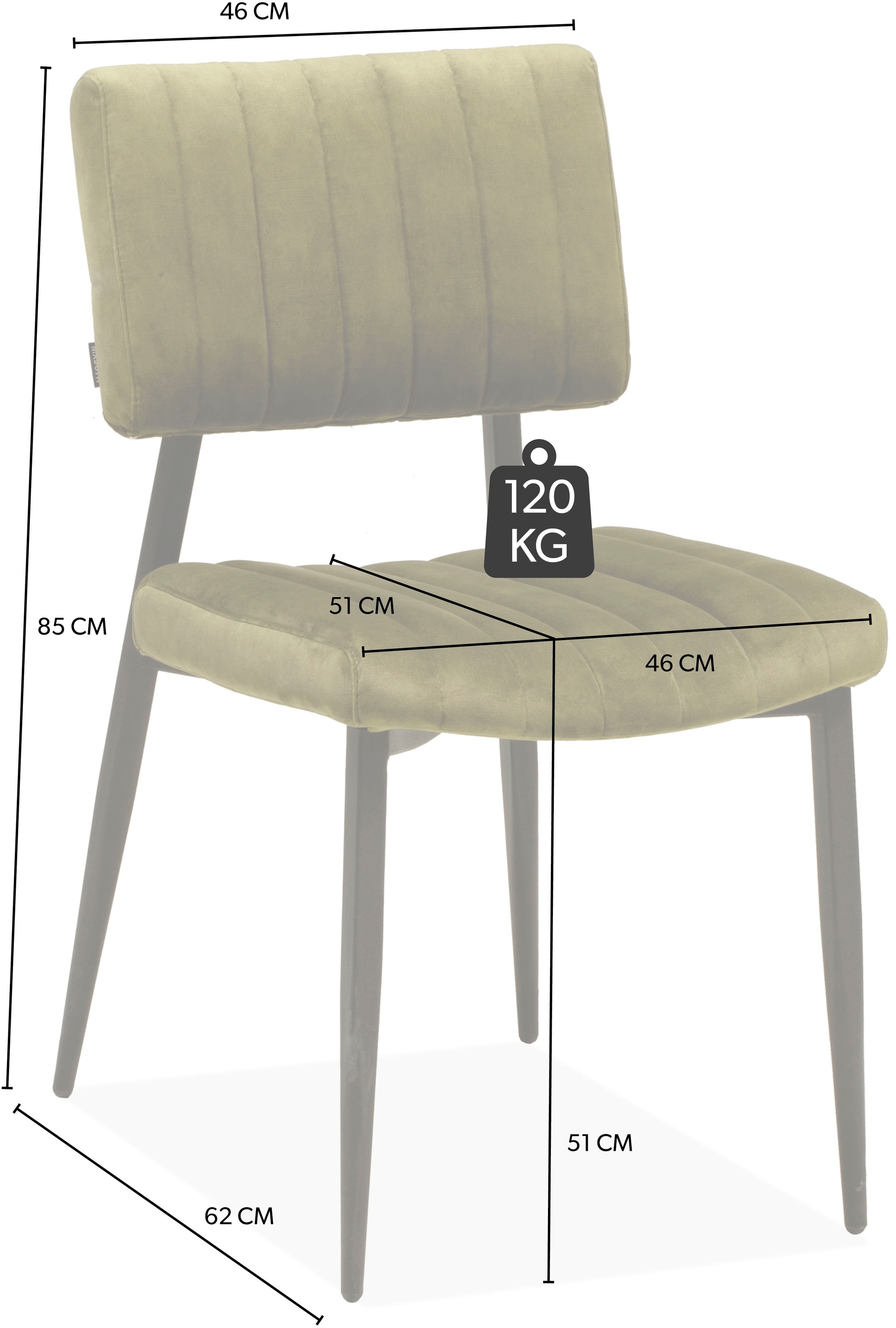 OMG Design Esszimmerstuhl »Ivan«, (Set), 2 St., Stoff, pflegeleichter Samtvelour Bezug, Küchenstuhl