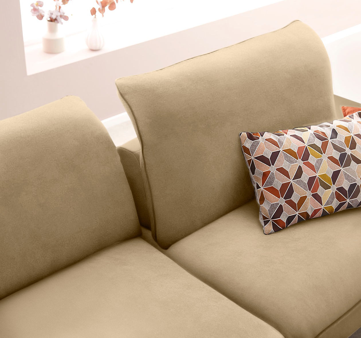 W.SCHILLIG Ecksofa »enjoy&MORE, Designsofa, elegant und bequem, L-Form«, mit Sitztiefenverstellung, Füße Chrom glänzend, Breite 294 cm