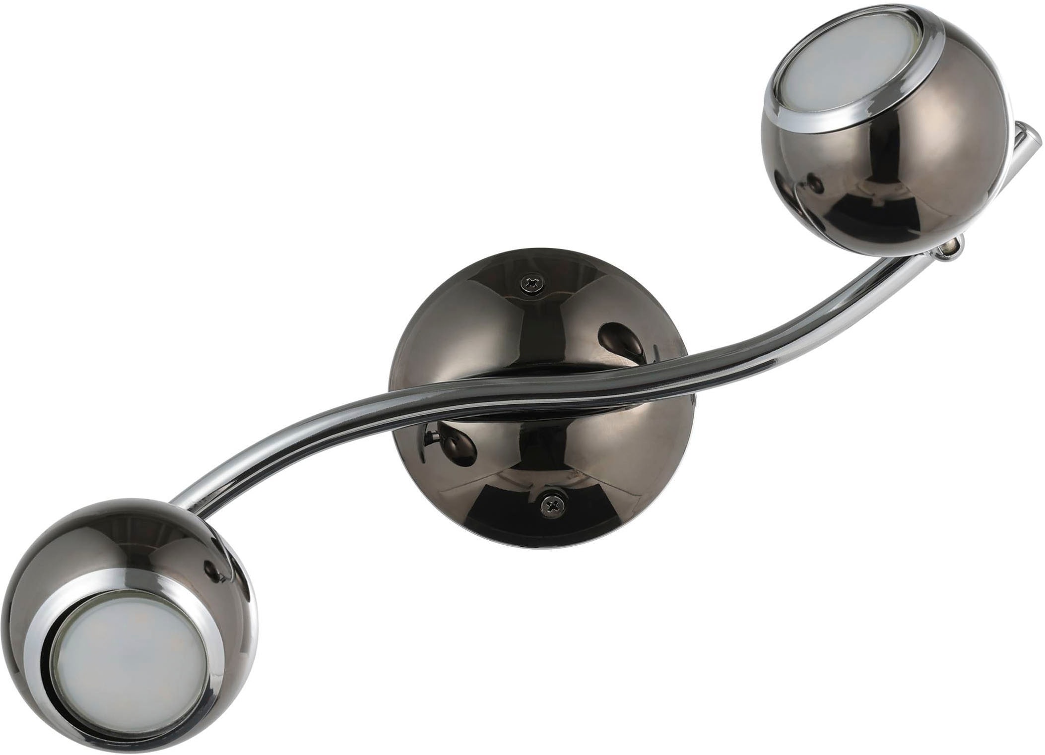 EGLO Deckenleuchte »Bimeda Deckenlampe, Flurlampe, Deckenstrahler aus Metall, GU10, Lampe« GU10 1 Stk. Warmweiß Spot - L36,5 x B10 cm - nickel-nero, chrom - 2X2,8W inkl.