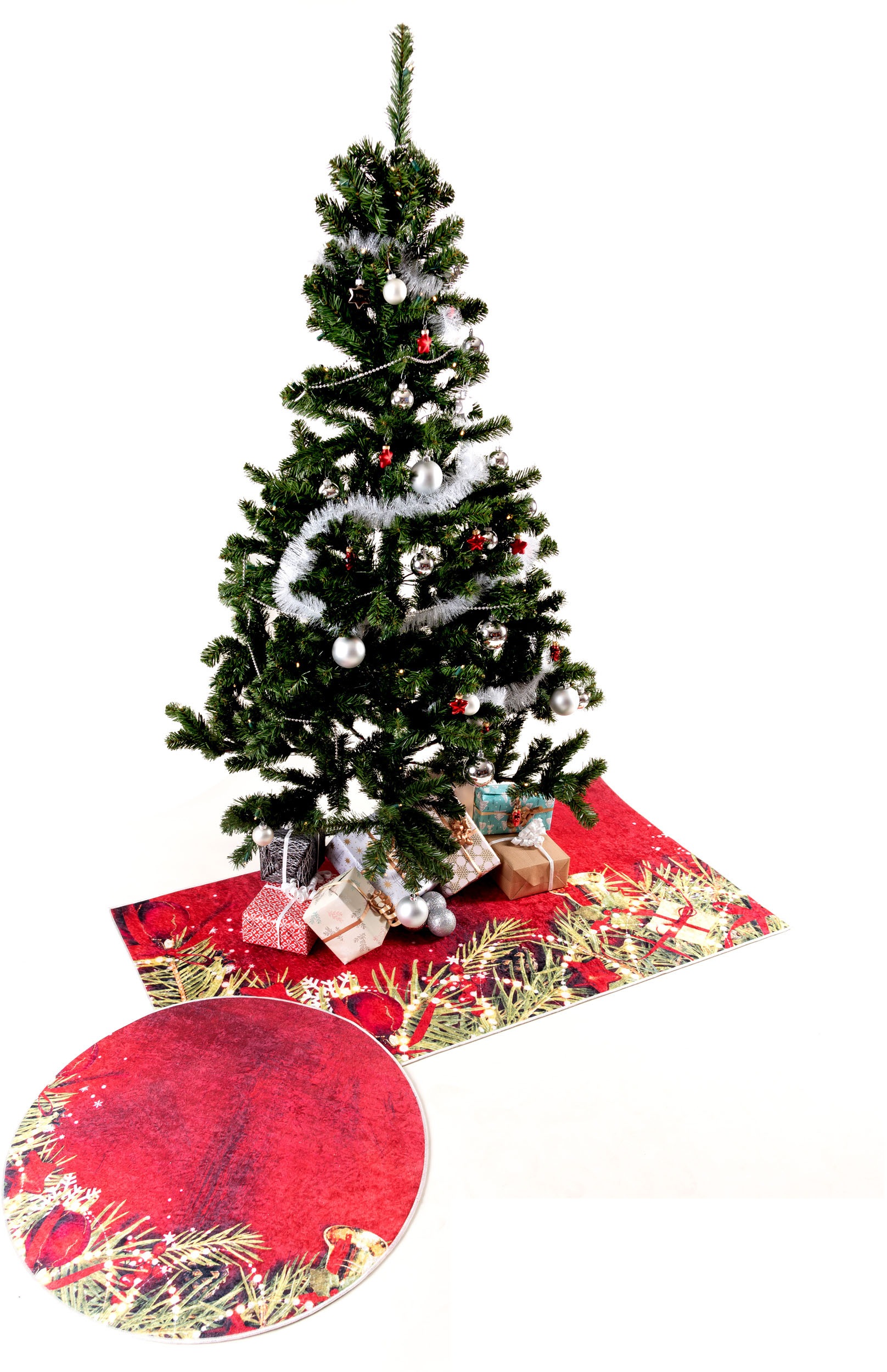 Sehrazat Teppich »Christmas 1225«, rechteckig, 5 mm Höhe, Weihnachten, waschbar, Unterlage Weihnachtsbaum