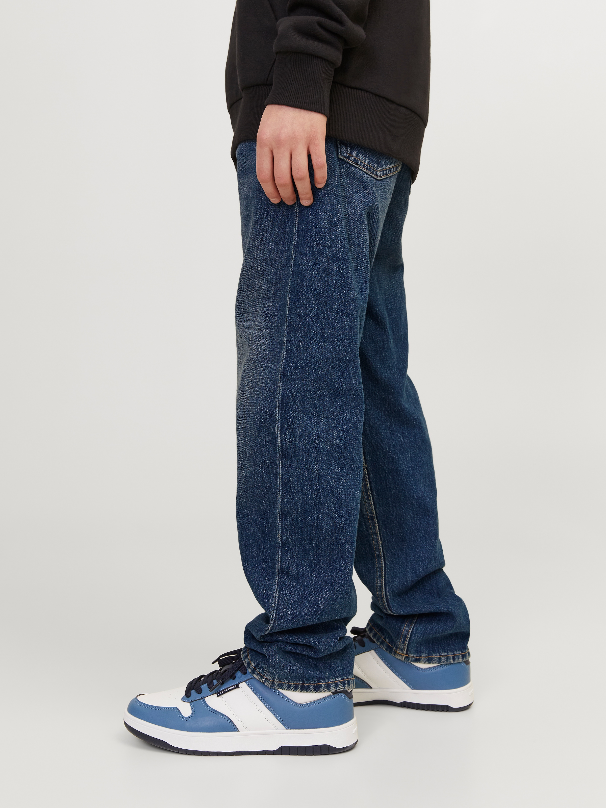 Jack & Jones Junior Loose-fit-Jeans »JJICHRIS robust, pflegeleicht, stylisch«, Abriebeffekte, modisch, loose fit, Denim