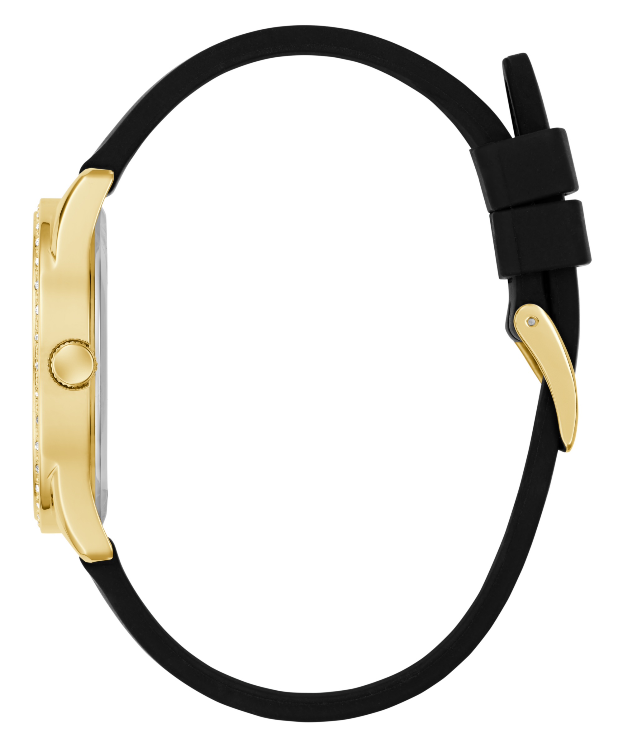 Guess Quarzuhr »ROXY« Armbanduhr, Damenuhr, Silikonarmband, Kristallglas