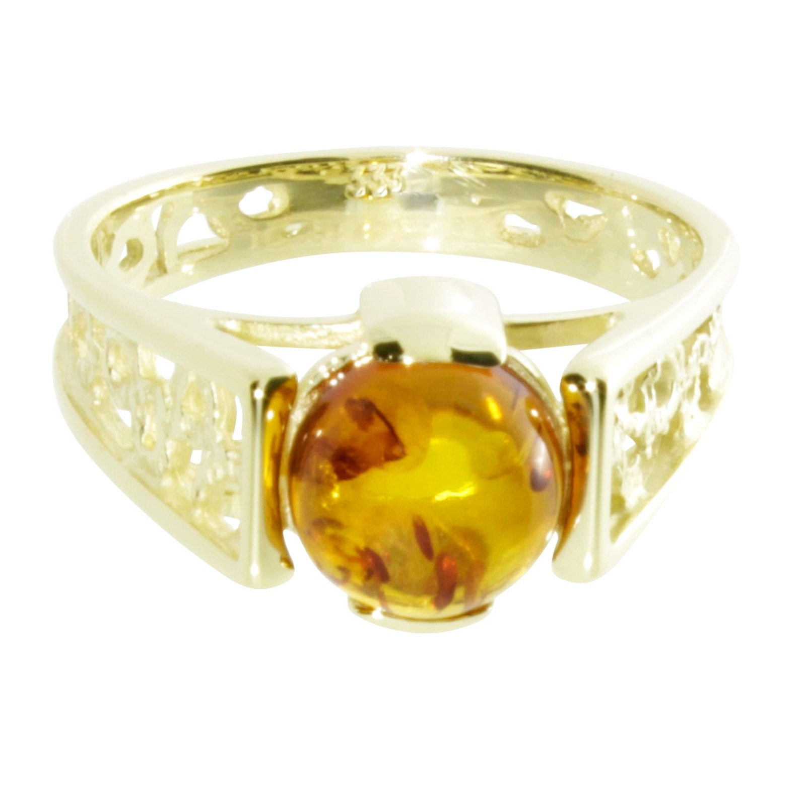OSTSEE-SCHMUCK Fingerring »- Kiruna - Gold 333/000 - Bernstein«
