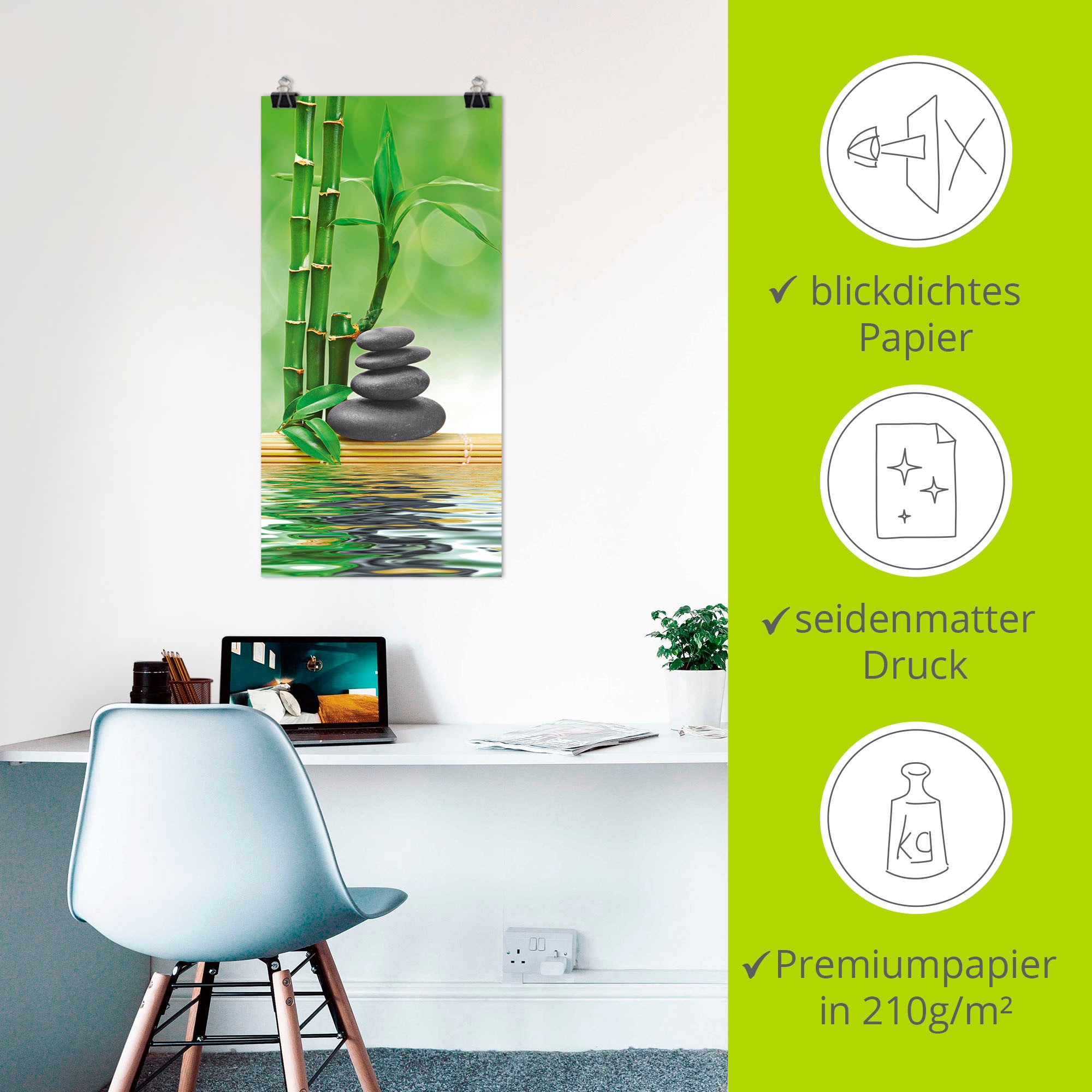 Artland Wandbild »Spa Konzept Zen Basaltsteine« Zen 1 Stk. tlg. als Leinwandbild, Poster, Wandaufkleber in verschied. Größen