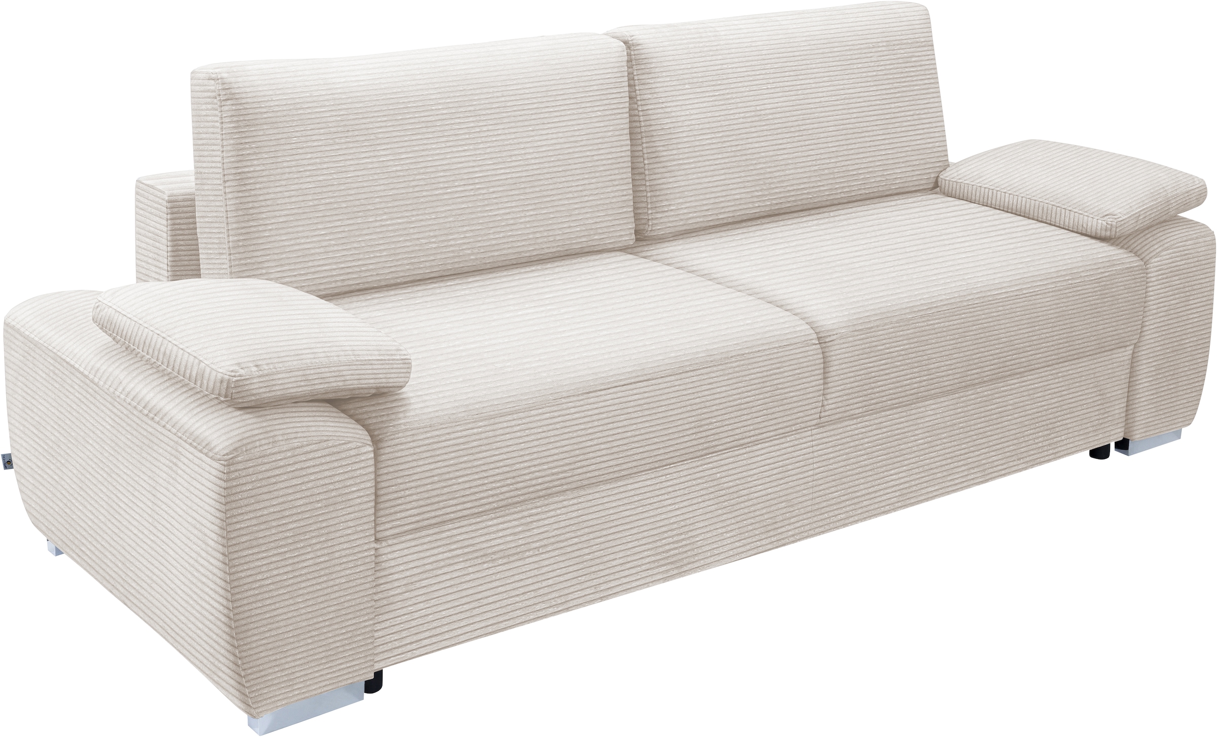 exxpo - sofa fashion 3-Sitzer »SOLSBURY, bequem und komfortabel, Sofa, Schlafsofa, Breite 258cm« inkl. Federkern-Polsterung, Bettfunktion und Stauraum, in Cord
