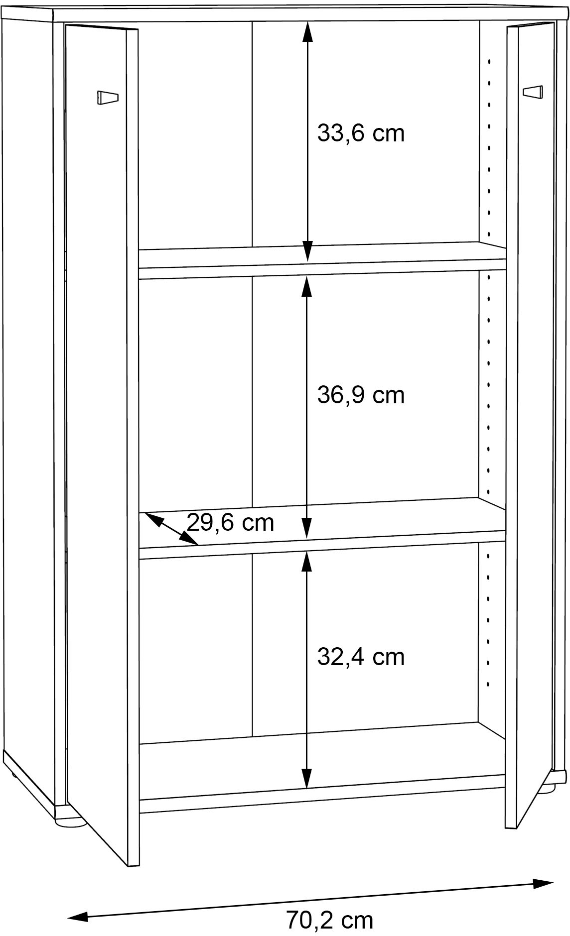 FORTE Kommode »Tempra, Kommode, 2 Türen,  viel Stauraum, Höhe 111,1 cm«