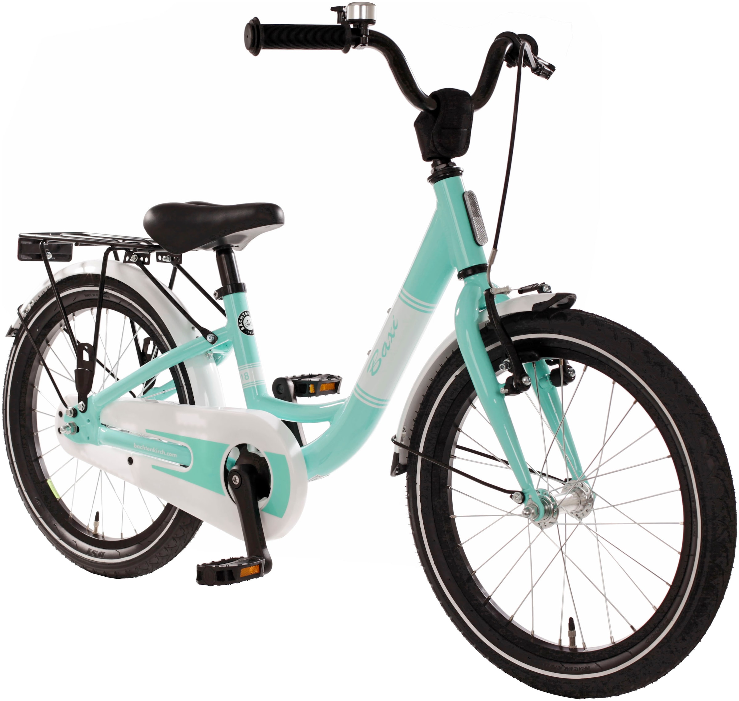 Bachtenkirch Kinderfahrrad »18" Baxi - aqua«, 1 Gang, ohne Schaltung, (Packung), Alu Kinderfahrrad mit Vollausstattung, erhältlich in 14/16/18 Zoll