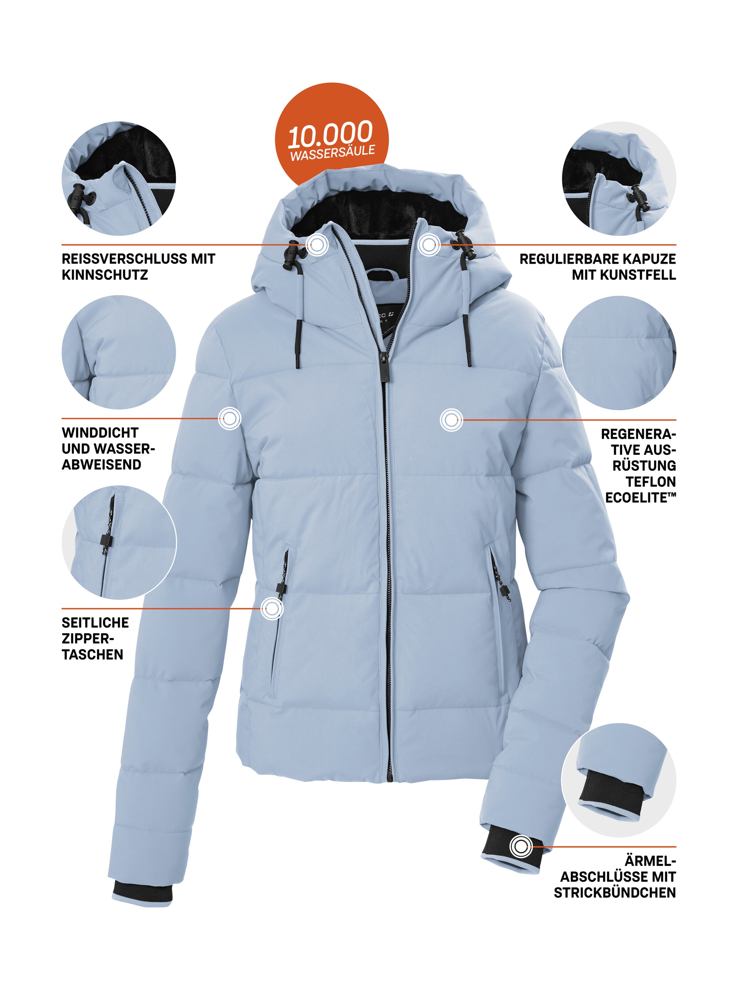 Killtec Steppjacke »KOW 224 WMN QLTD JCKT« Winddichte, wasserabweisende Damen Steppjacke mit verstellbarer Kapuze