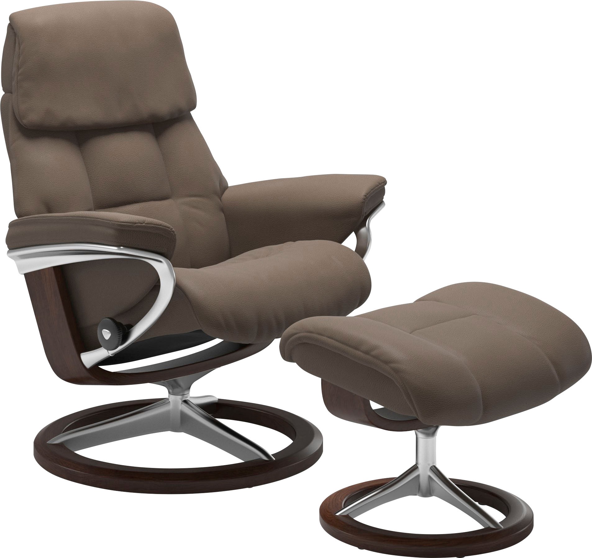 Stressless® Relaxsessel »Ruby«, (Set, Relaxsessel mit Hocker), mit Signature Base, Größe L, Gestell Eiche, Wenge, Braun & Schwarz