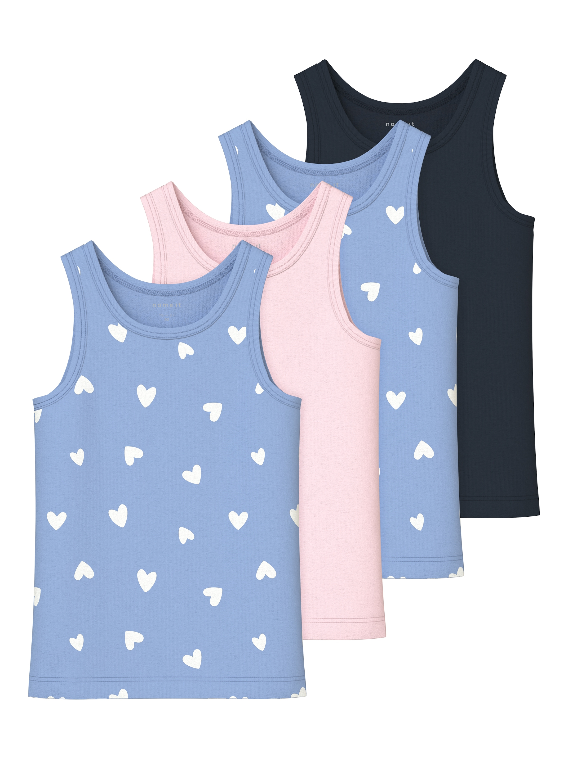 Name It Unterhemd »NKFTANK TOP 4P HEARTS NOOS«, (Packung, 4 St.)