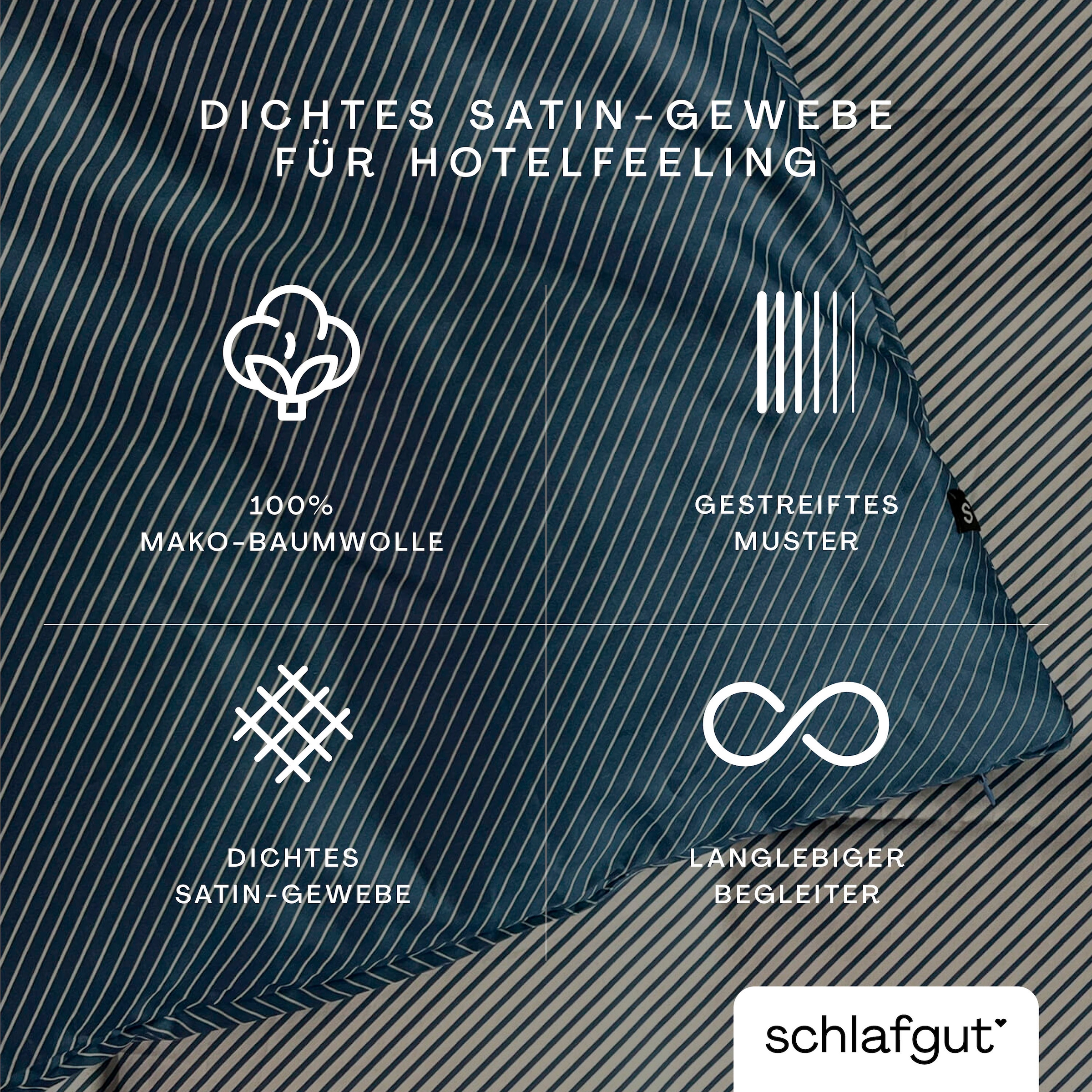 Schlafgut Bettbezug »Woven Satin Fade mit feinen Streifen« mit Farbverlauf, Mix & Match: passender Kissenbezug erhältlich