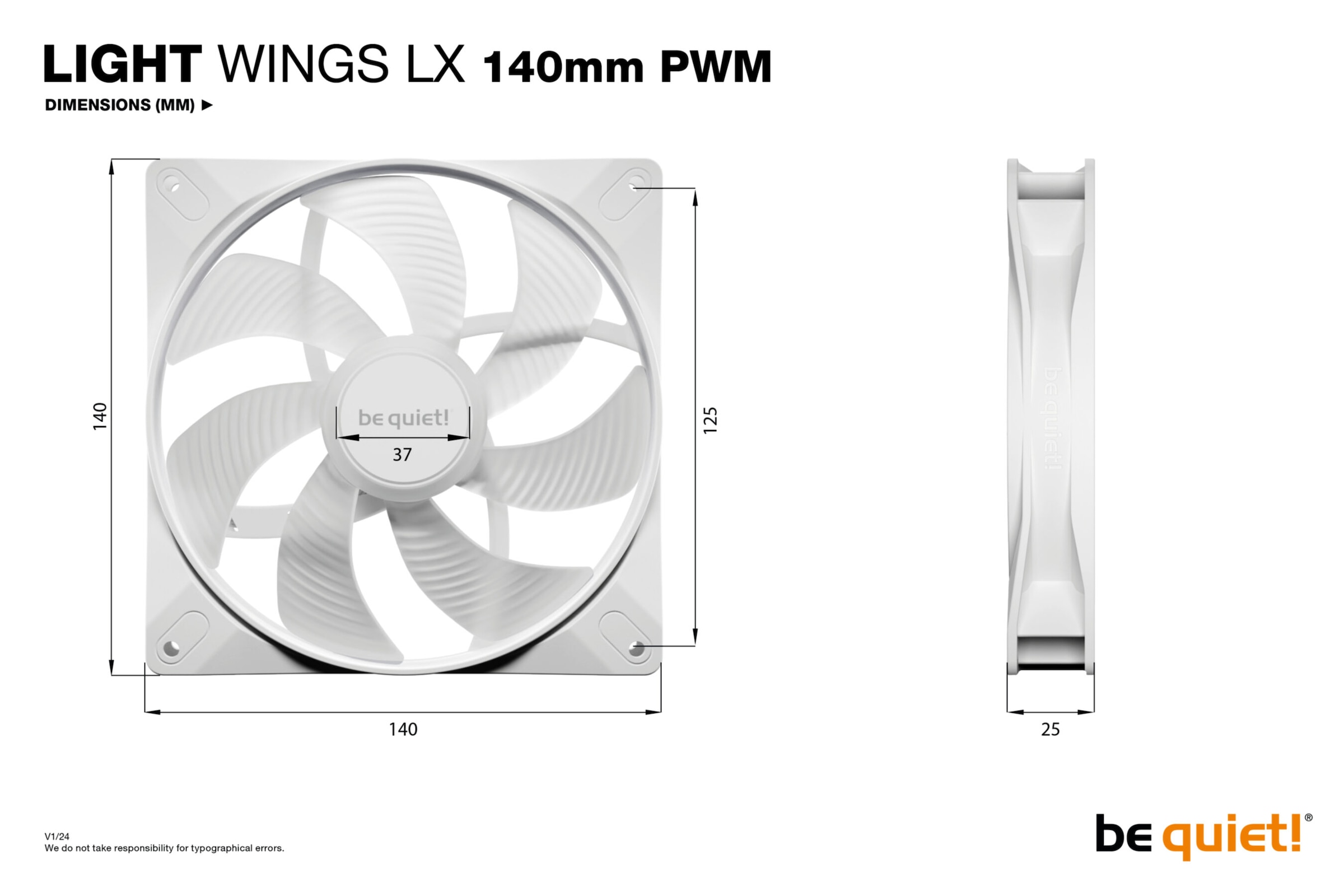 be quiet! Gehäuselüfter »LIGHT WINGS LX 140mm PWM 3-Pack White«