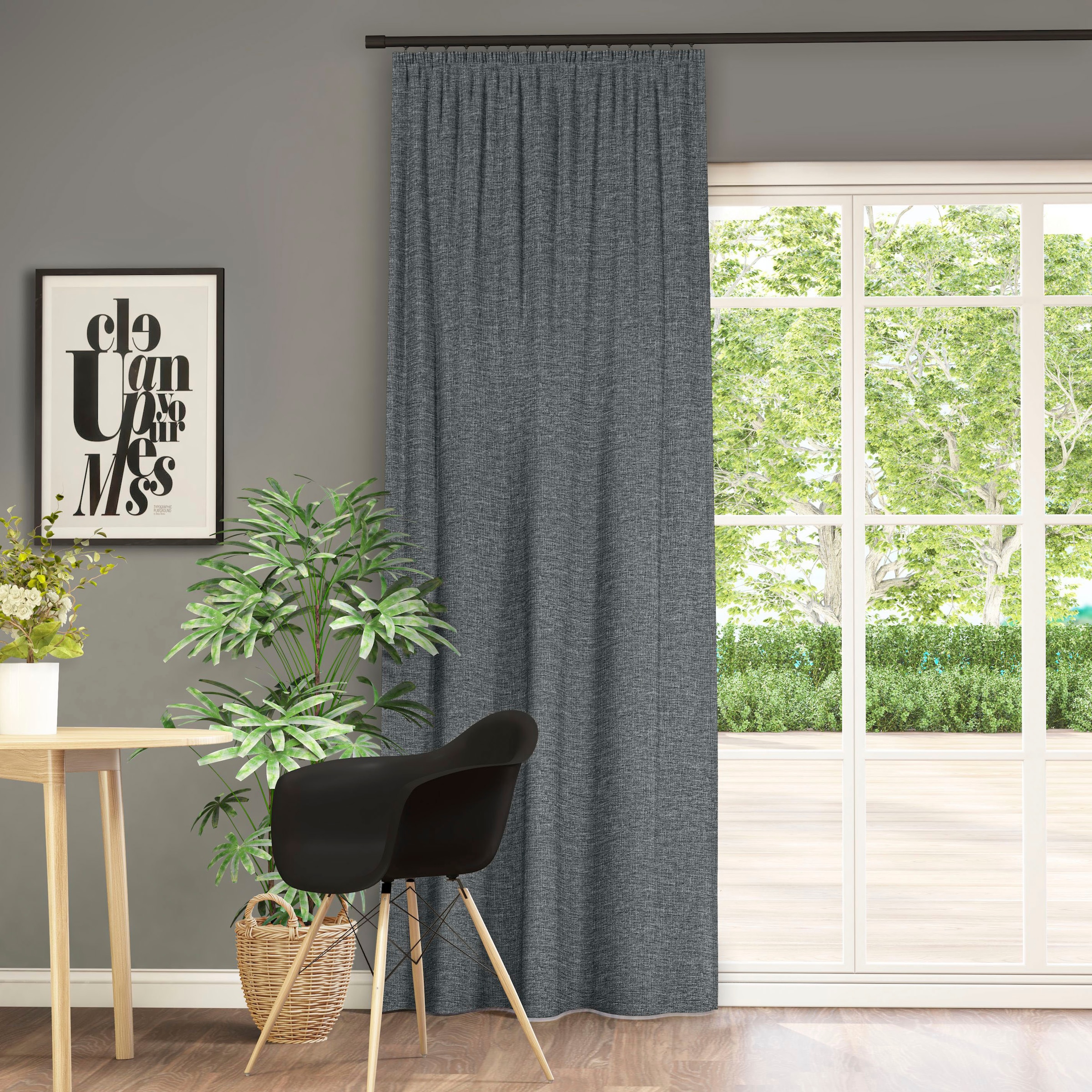 Neutex for you! Vorhang »Inuit« Kräuselband 1 Stk. tlg. Uni mit Samtoptik