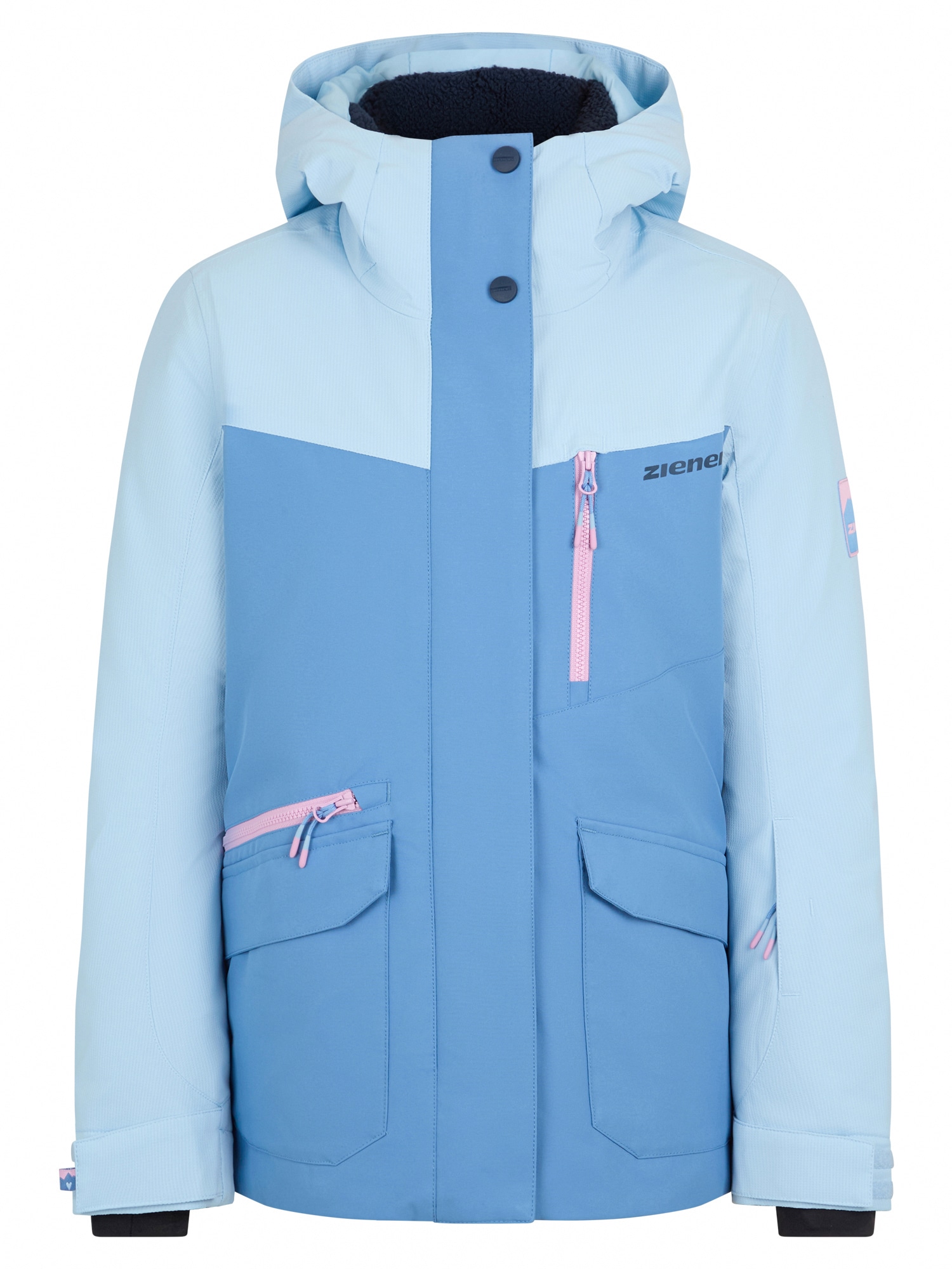Ziener Skijacke »AKONIA-Z AQUASHIELD® MÄDCHEN« wasser- u. winddicht, atmungsaktiv, warm, reflektierende Elemente